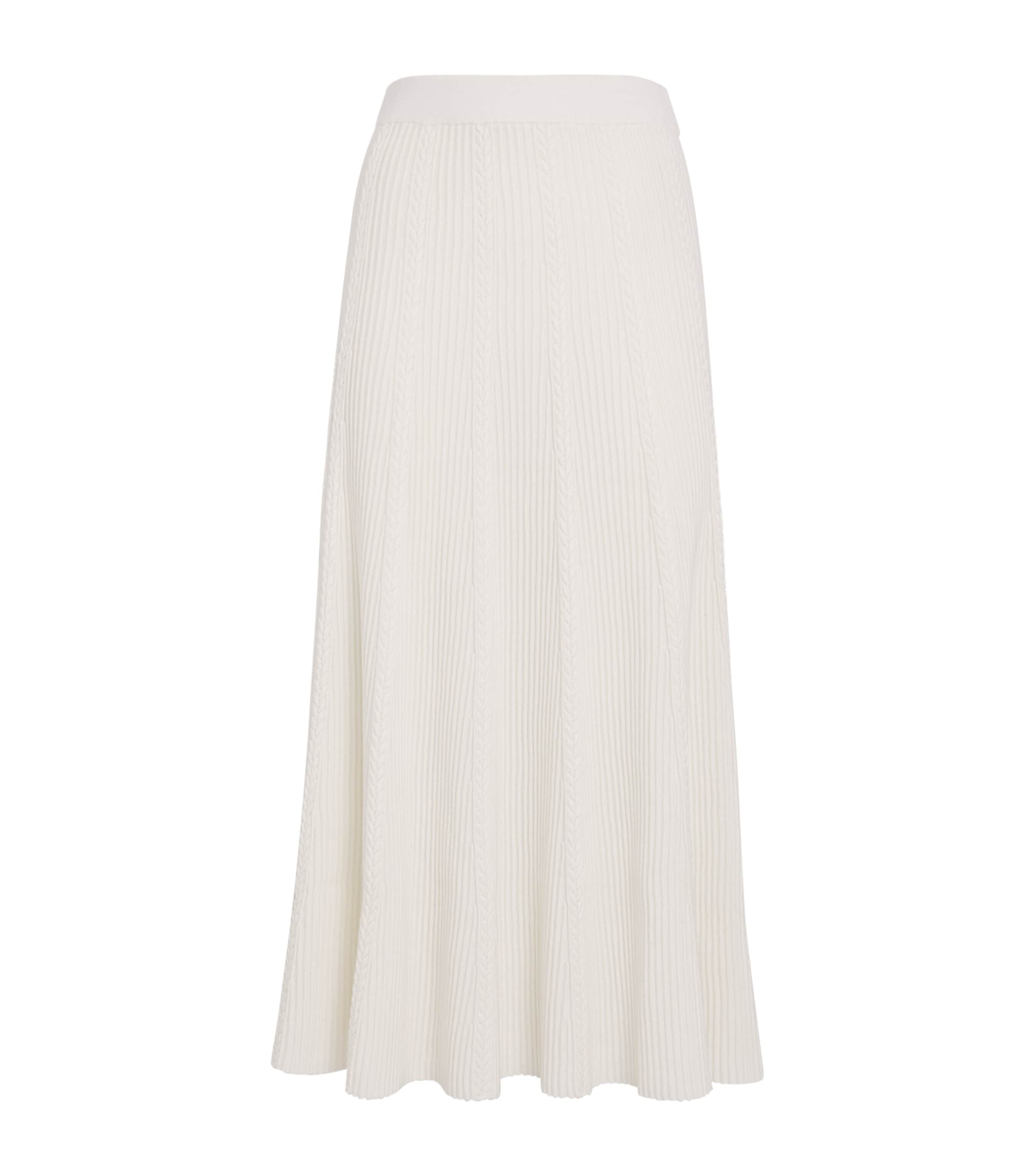 Maje Knitted Midi Skirt In White
