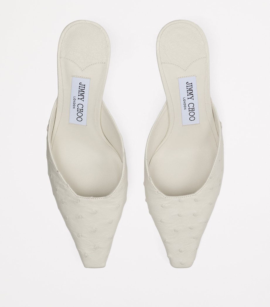 Ostrich Leather Vivi 65 Mules LATTE Image 2