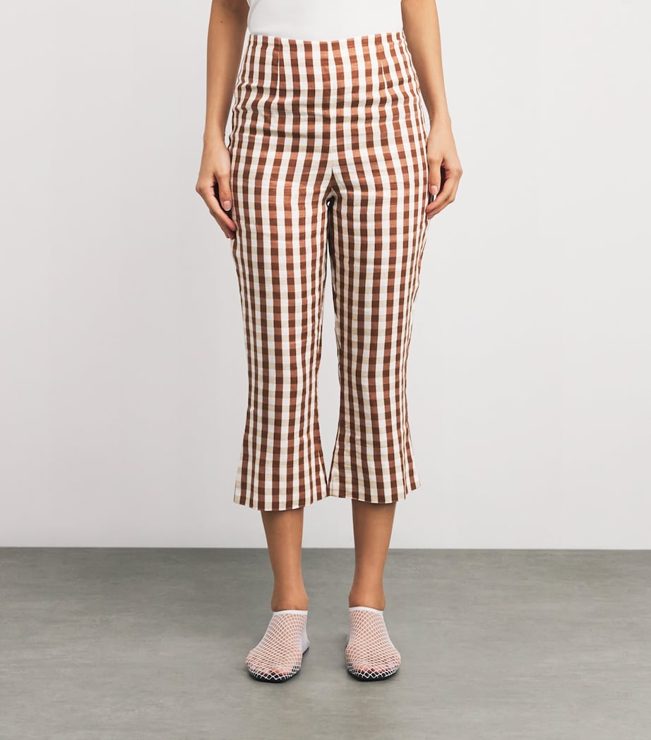 Linen Gingham Valeria Capri Trousers GINGHAM CEDAR Image 3