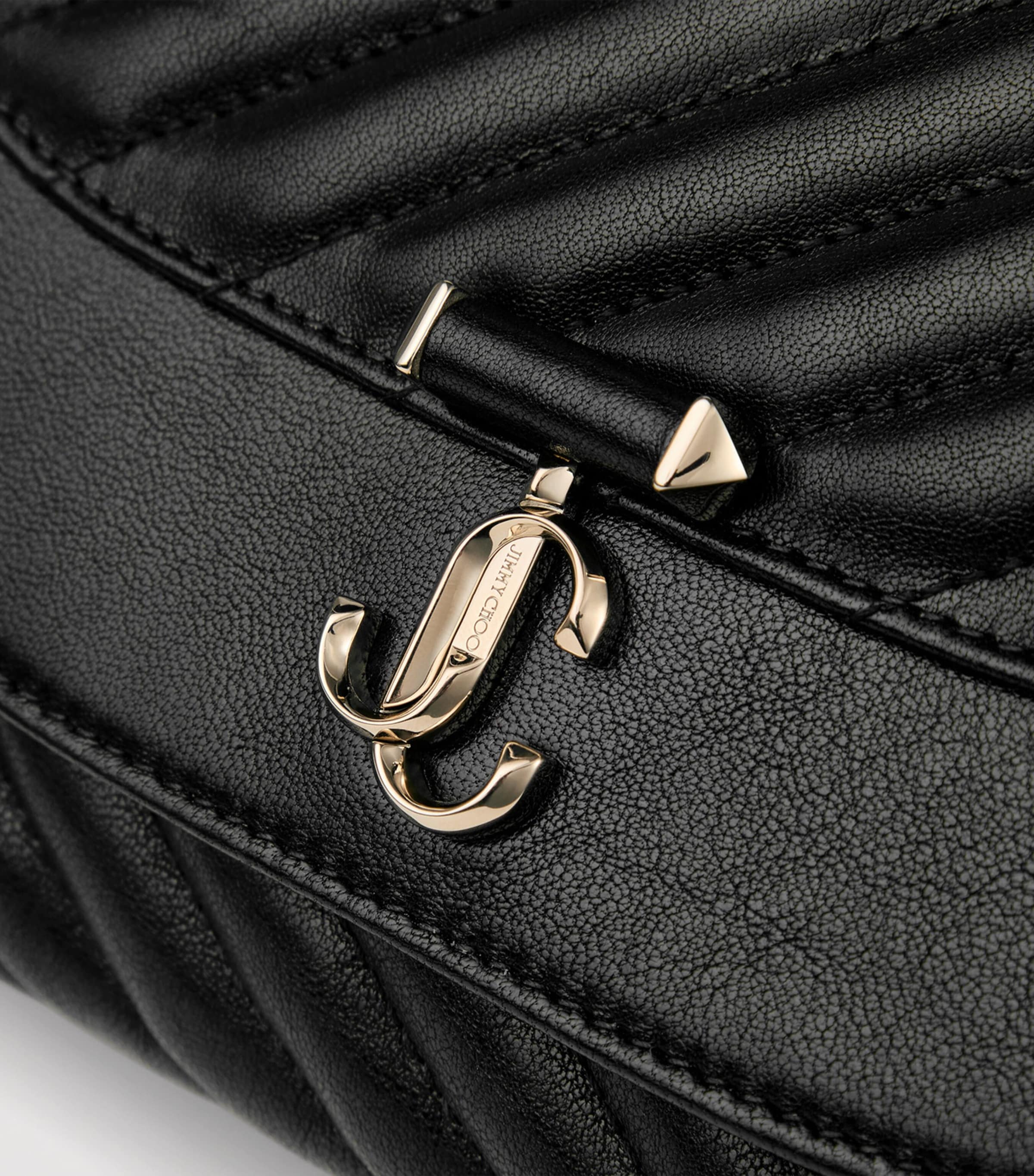 Jimmy Choo Medium Leather Curve Cross-Body Bag Black/shiny Gold Image 6