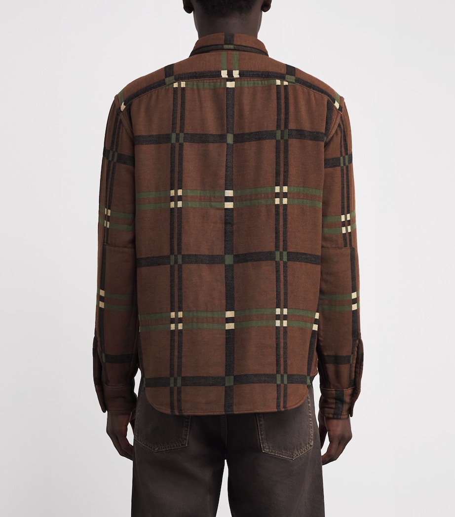 Cotton Flannel Utility Shirt GREEN Image 4