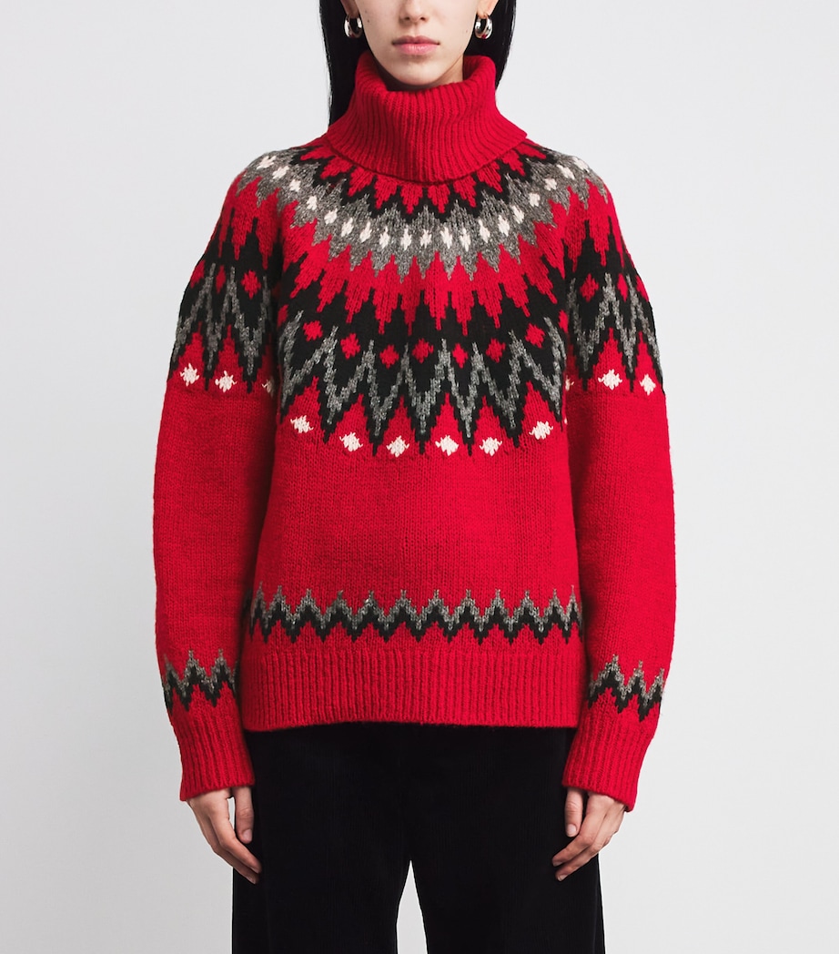 Wool-Blend Fair Isle Sweater FIRESIDE RED MULTI Image 3