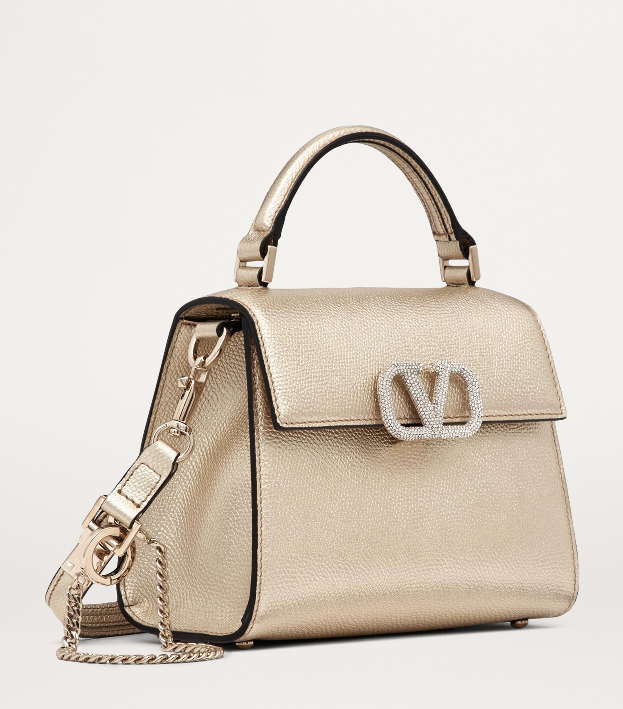 Valentino Garavani Mini Metallic Calfskin VSLING Top-Handle Bag Image 3