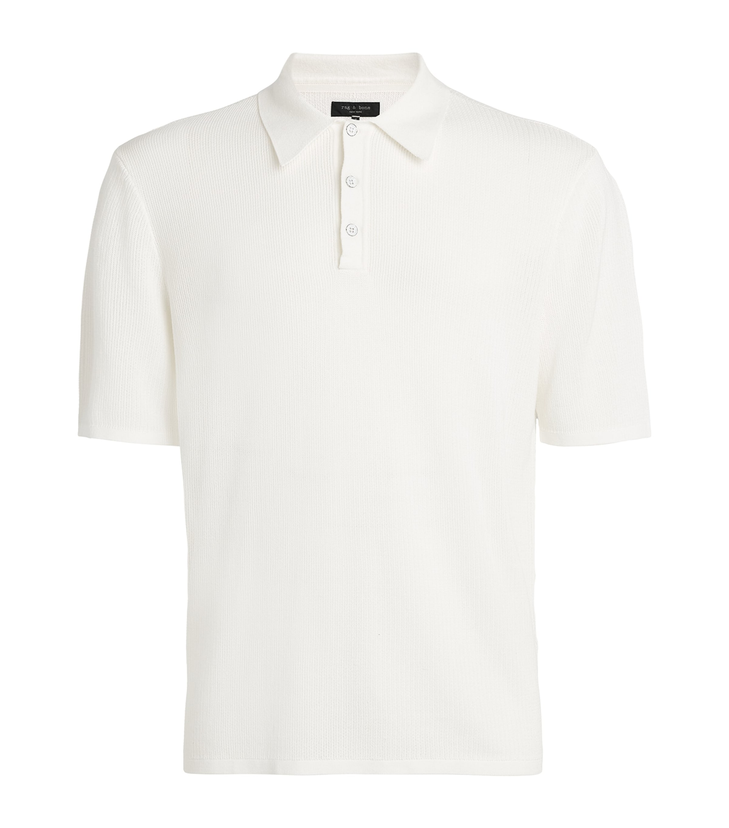 Rag & Bone Cotton-blend Mesh Knit Polo Shirt In Ivory