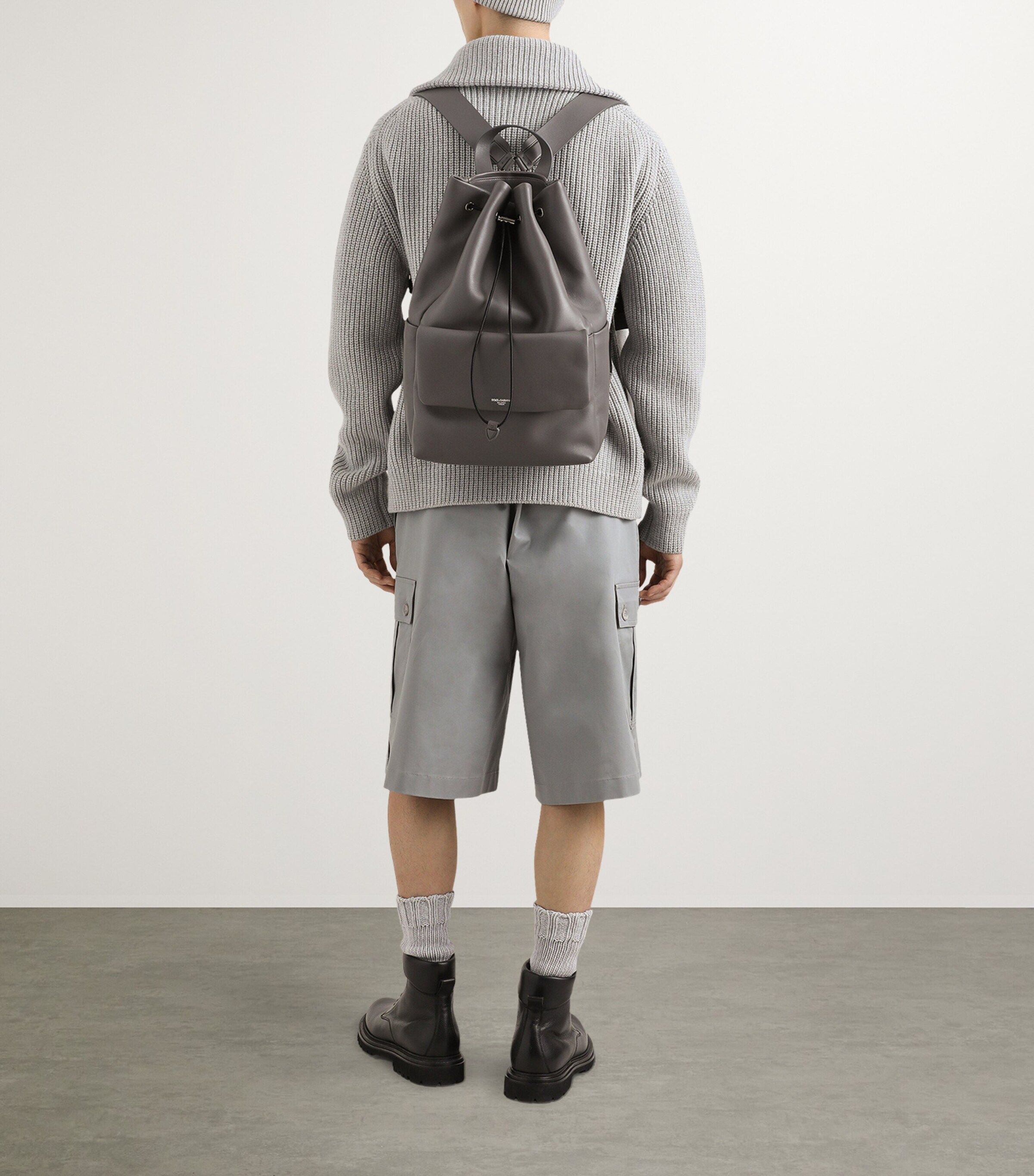 Stretch-Cotton Cargo Shorts N0493-GREY-BEIGE 1 Image 5