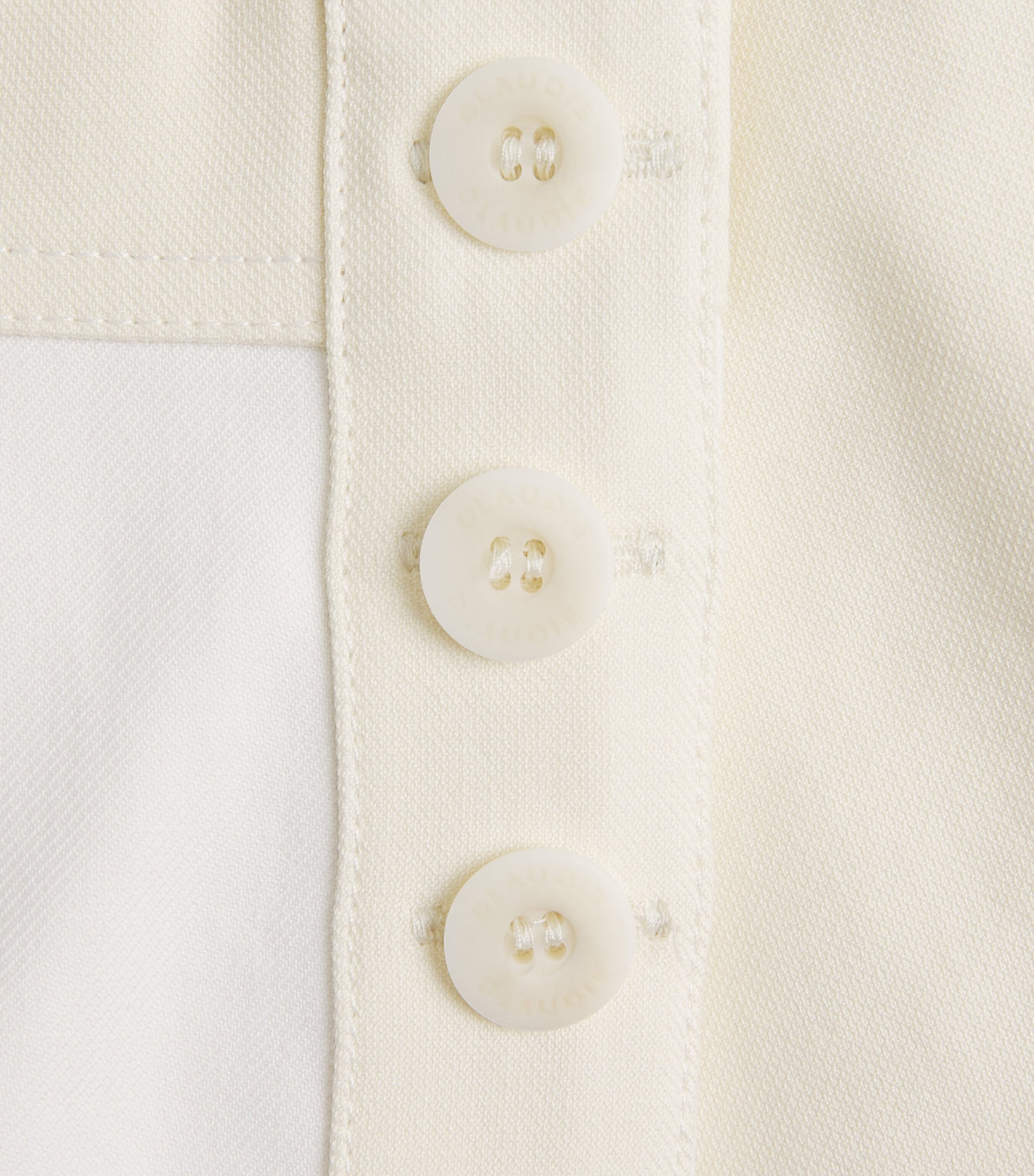 Claudie Pierlot Womens Cotton Wide-Leg Trousers Vanilla Image 6