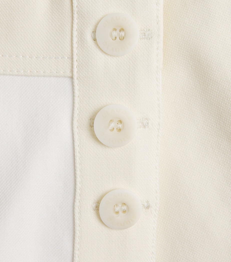 Claudie Pierlot Womens Cotton Wide-Leg Trousers Vanilla Image 6