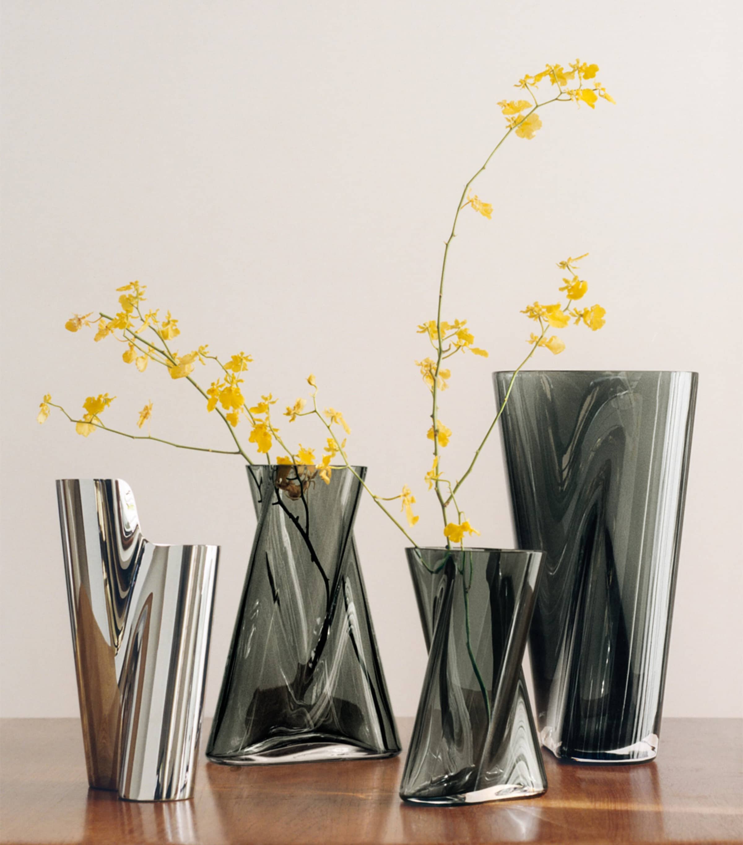 Georg Jensen Small Glass Lituus Vase (18cm) Smokey Image 2
