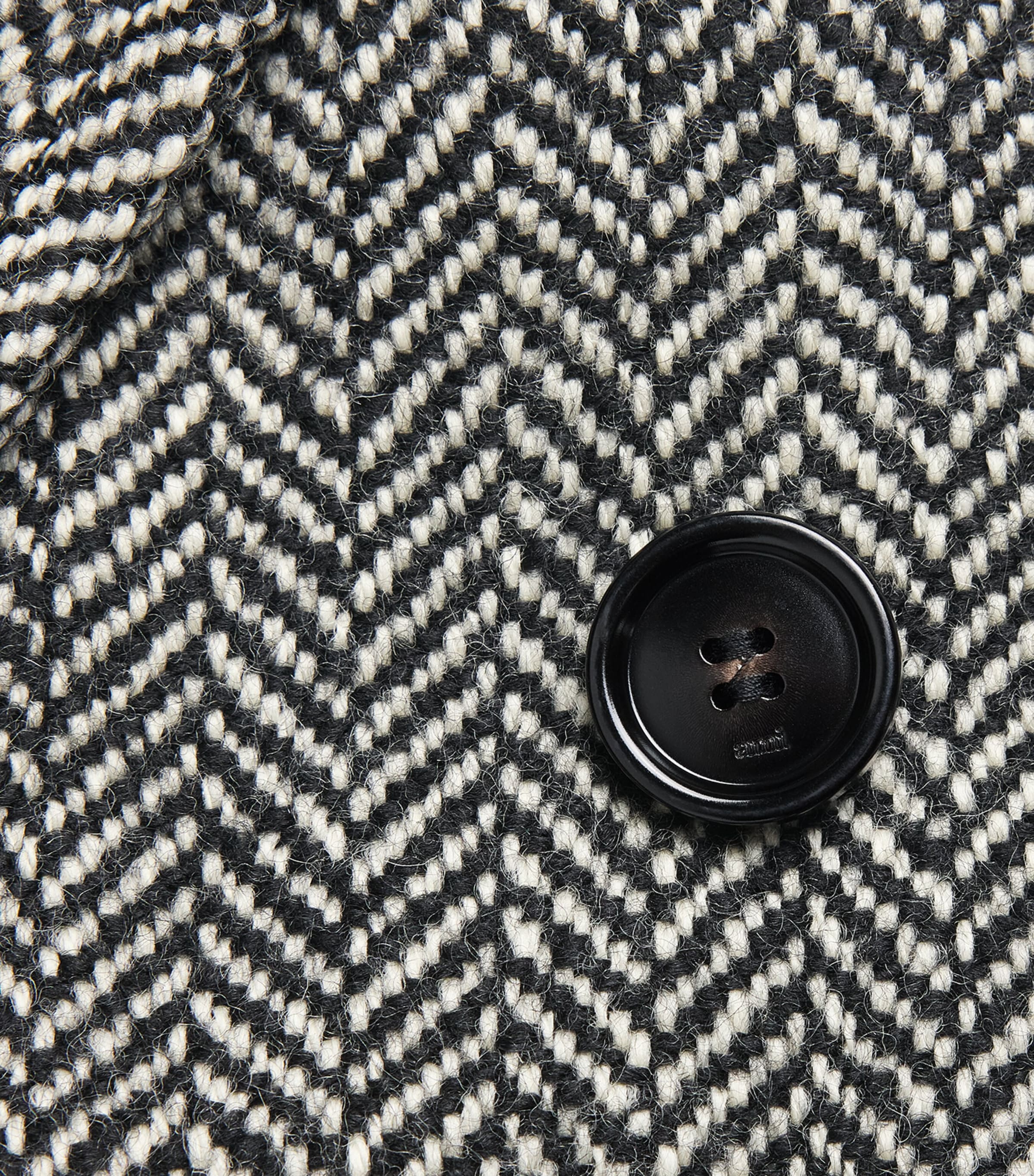 AMI Paris Mens Wool Double-Breasted Overcoat Noir/ivoire Image 6