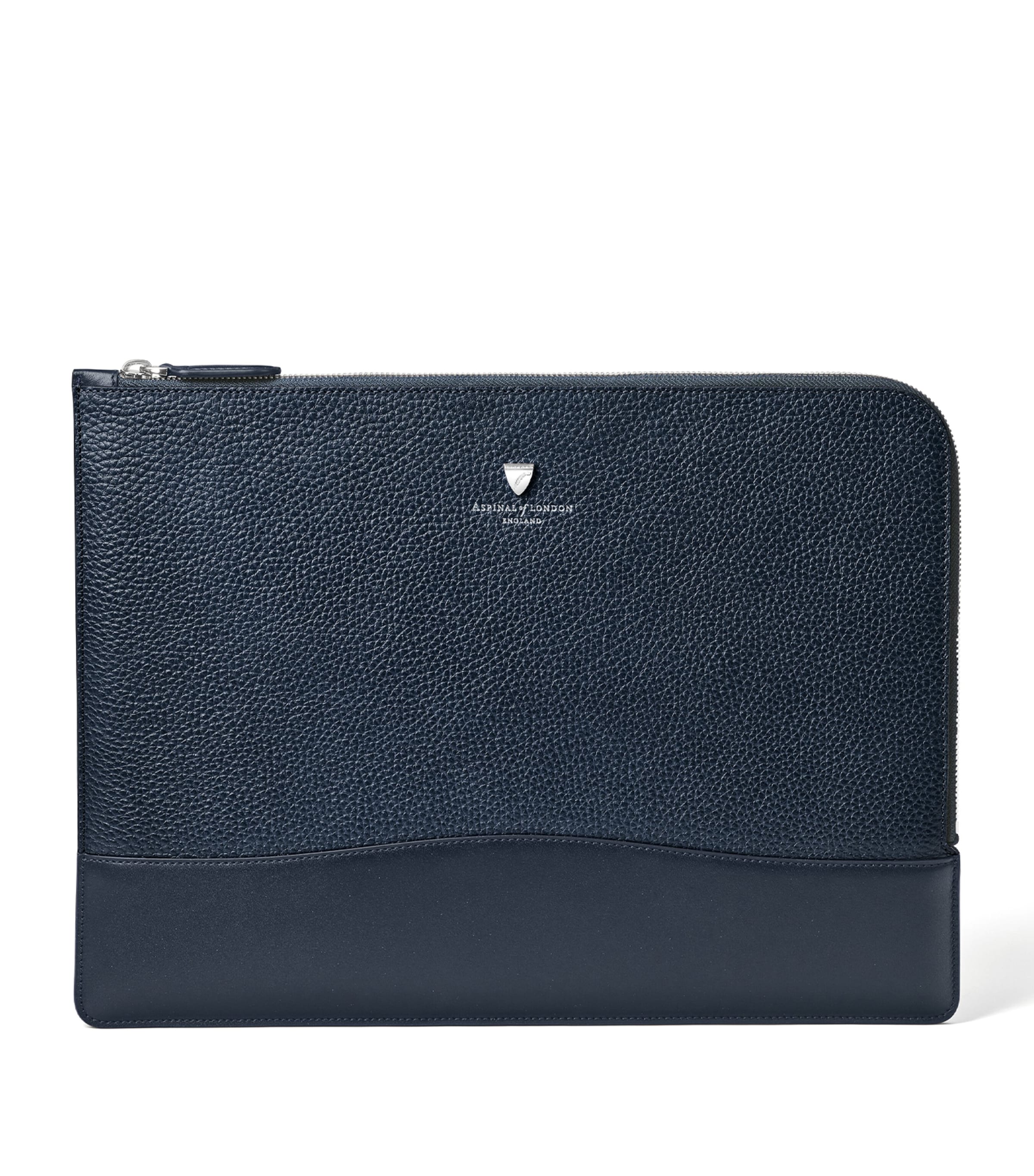 Aspinal Of London Leather Mount Street Laptop Case In Navy