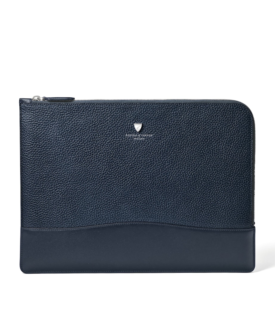 Leather Mount Street Laptop Case NAVY Image 1