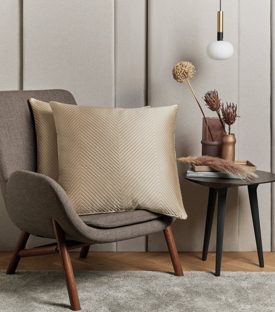 Frette Herringbone Cushion Cover (50cm x 50cm) Savage Beige Image 2