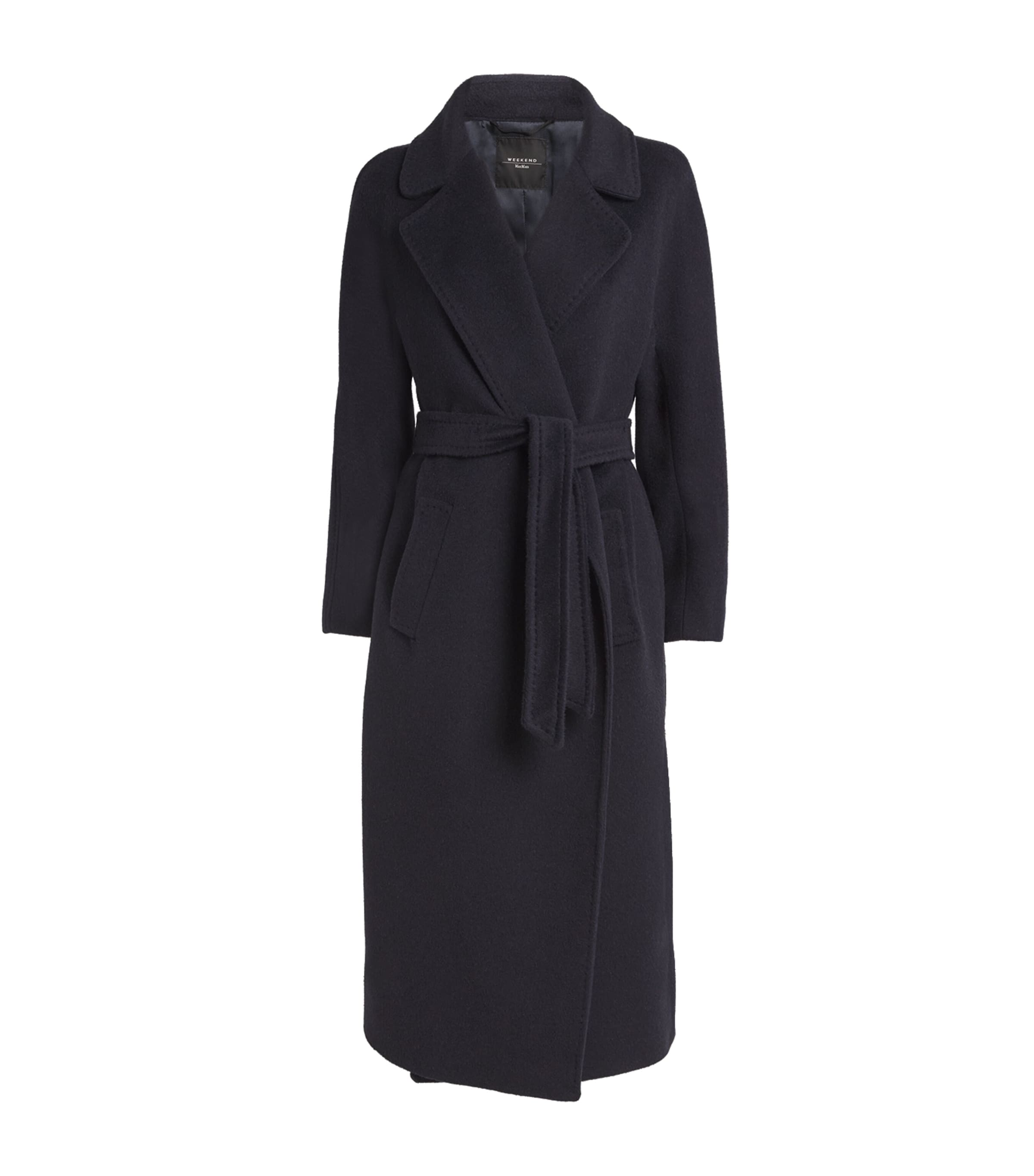 Wool-Alpaca-Blend Belted Coat NAVY Image 1