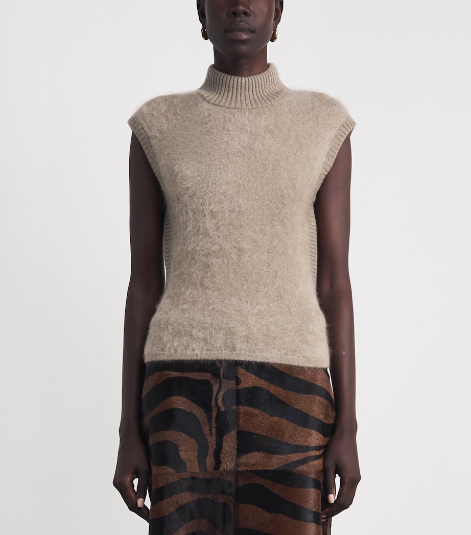 Toccin Womens Cashmere Sabina Top Taupe Melange Image 4