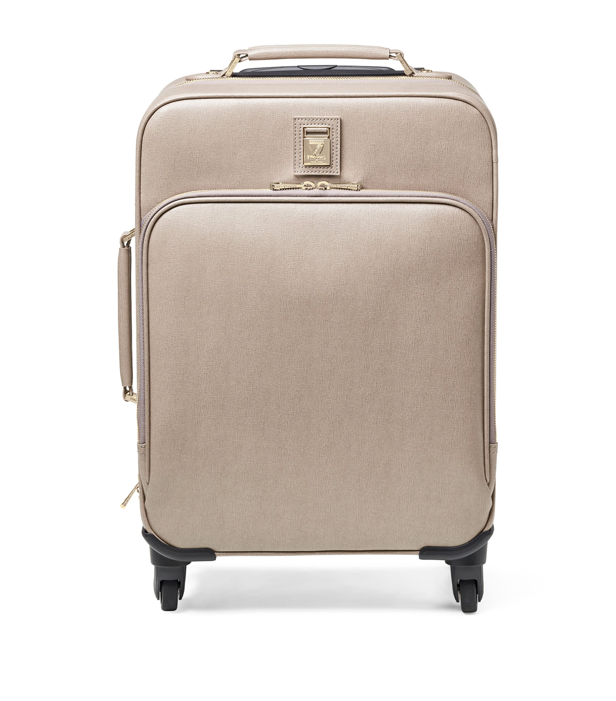 Aspinal Of London Leather Cabin Suitcase In Neutral