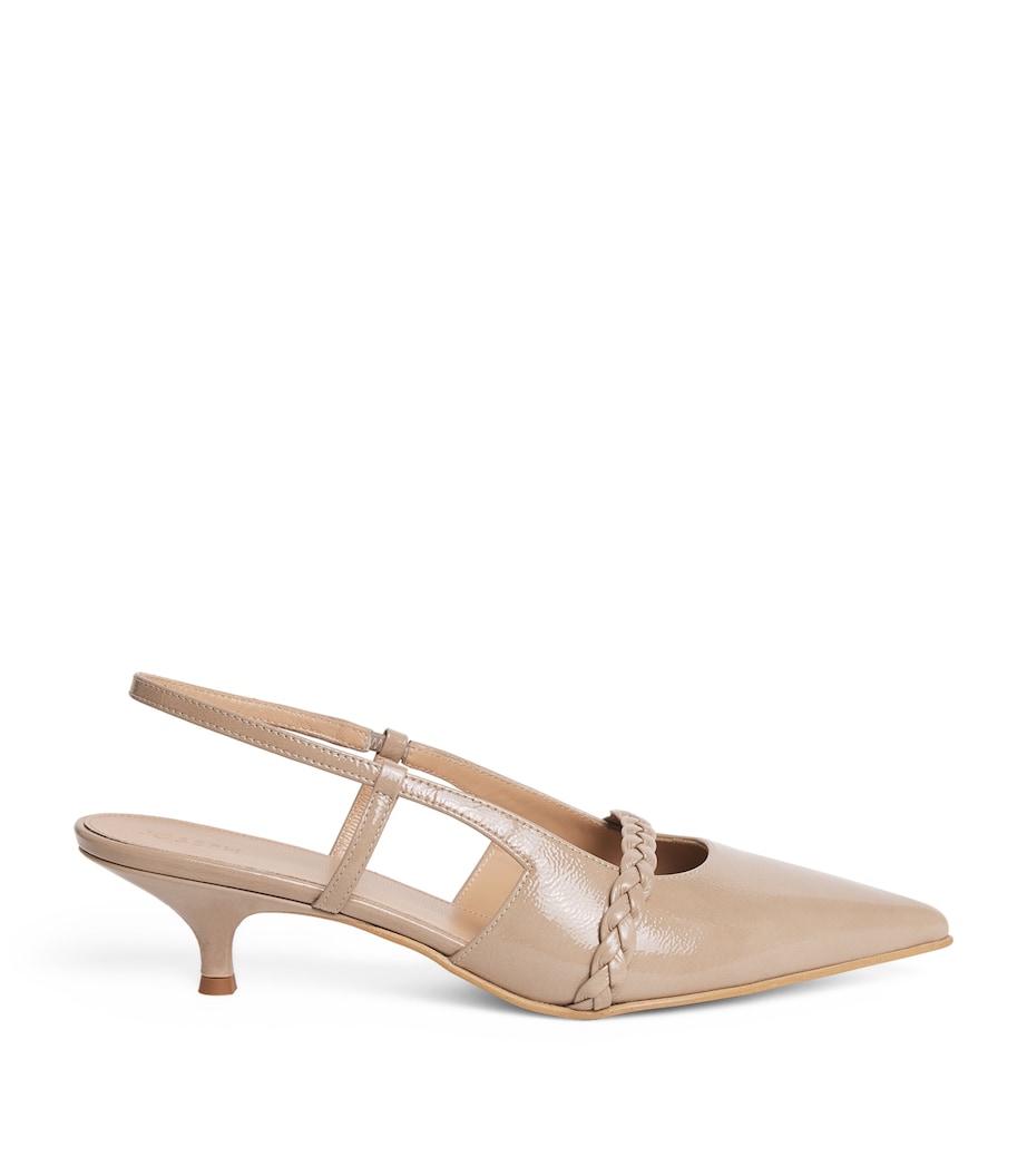 Joseph Patent Leather Anisa Slingback Pumps 30 Dark Powder Image 1