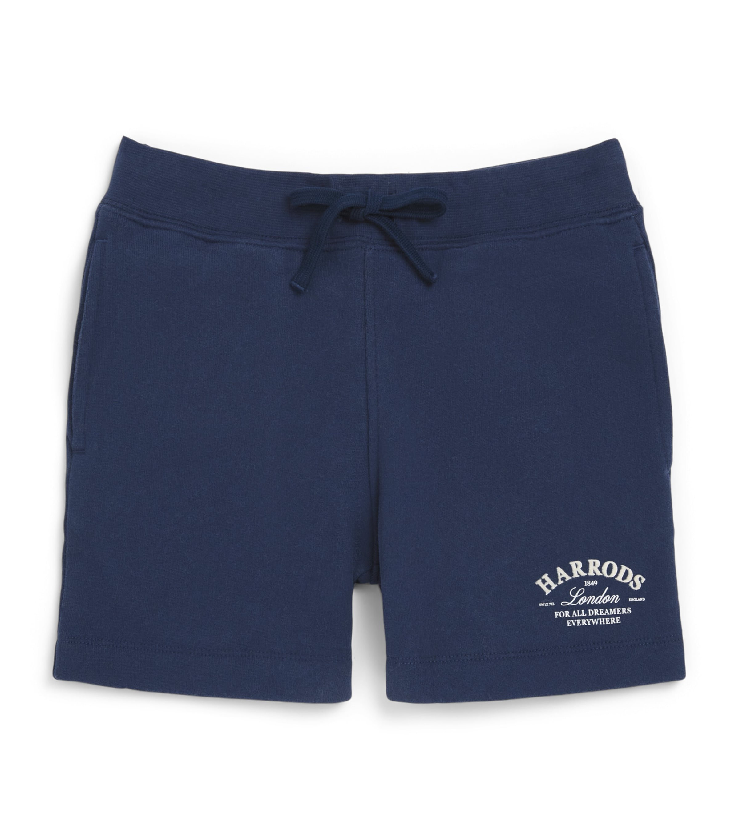 Harrods Cotton Jersey Shorts (2-8 Years) Navy Image 1