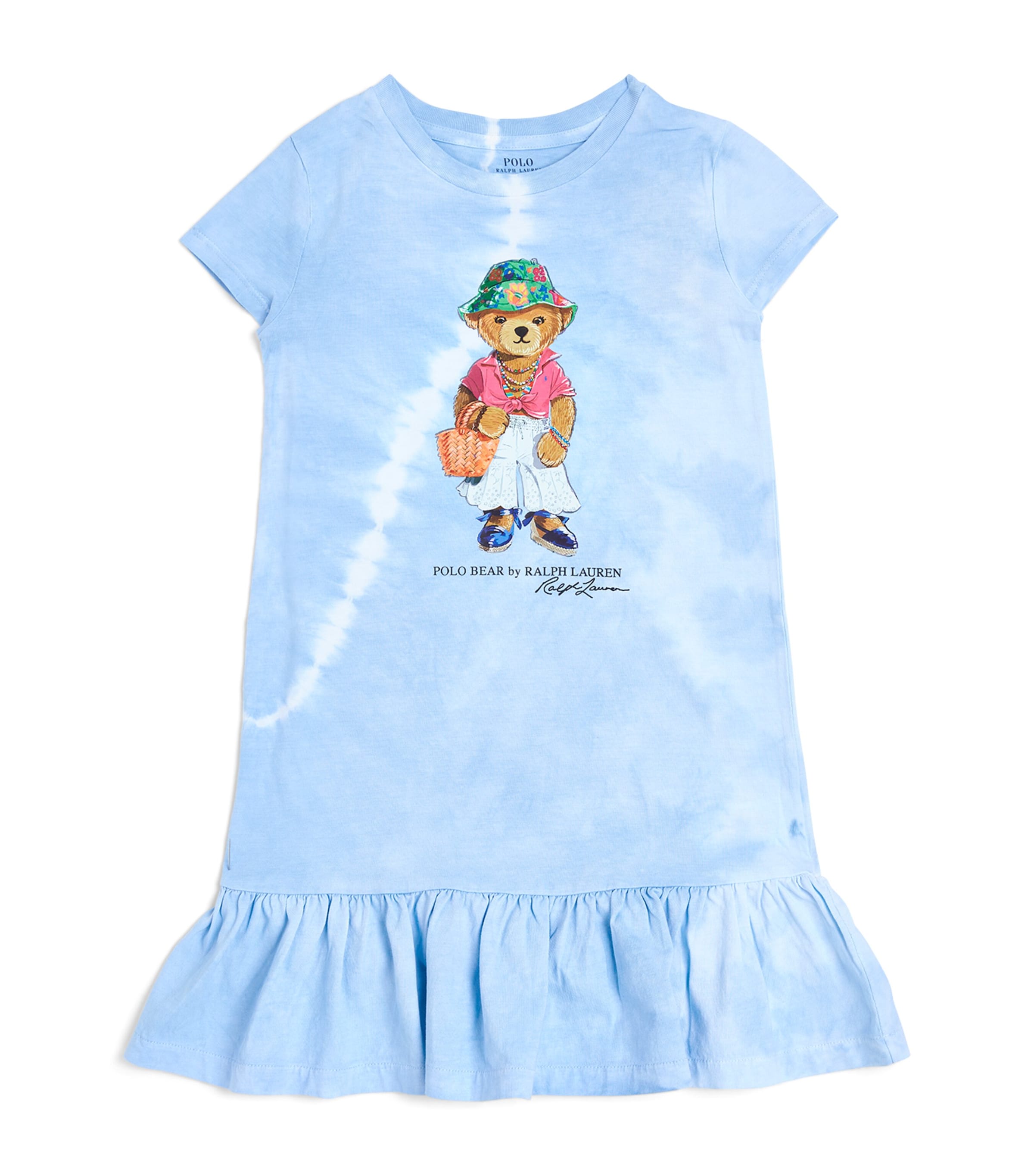 Ralph Lauren Kids' Cotton Polo Bear T-shirt Dress In Blue