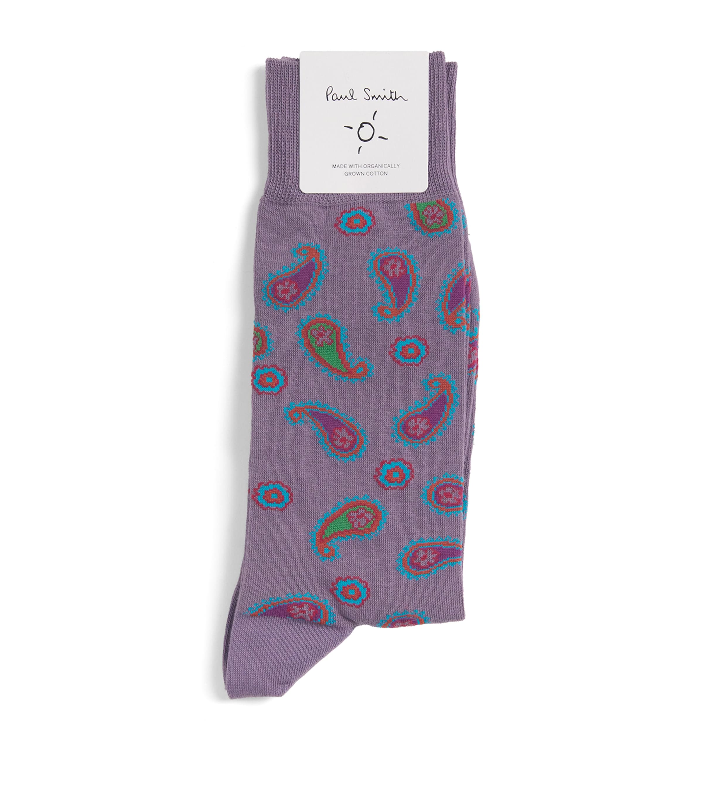 PAUL SMITH COTTON-BLEND SUMMER PAISLEY SOCKS 