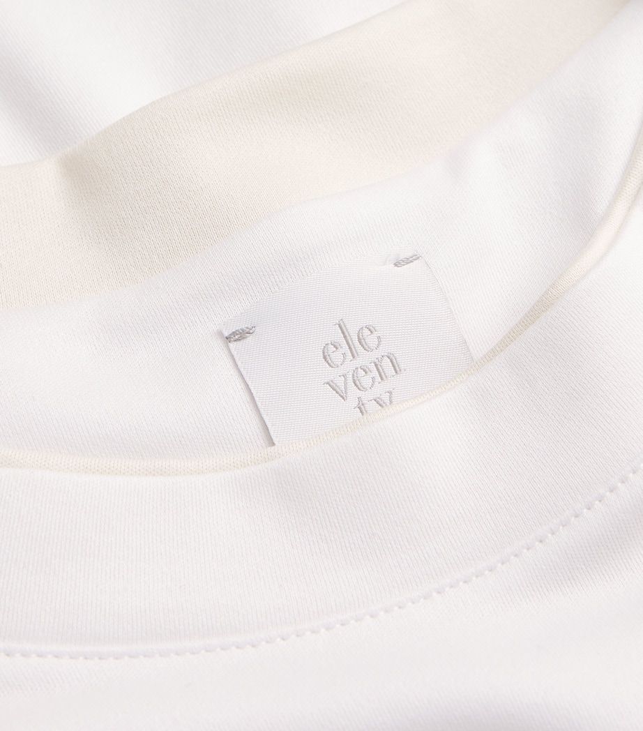 Eleventy Womens Cotton Layered T-Shirt Bianco E Avorio Image 6