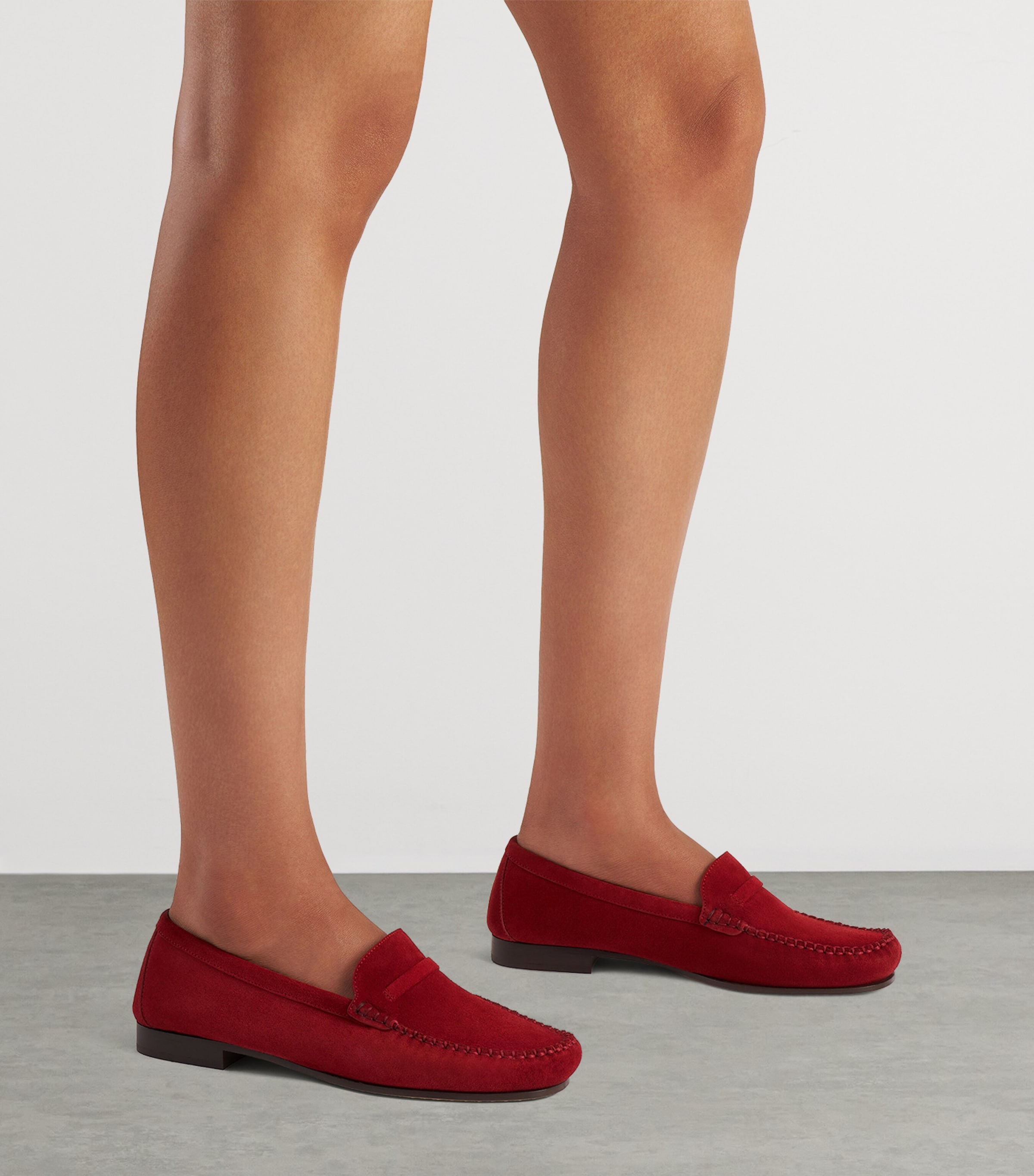 Malone Souliers Suede Knightsbridge Loafers Cardinale Red Image 2