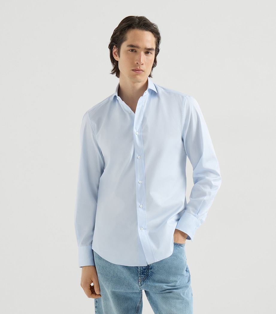 Brunello Cucinelli Mens Cotton Twill Shirt Image 3