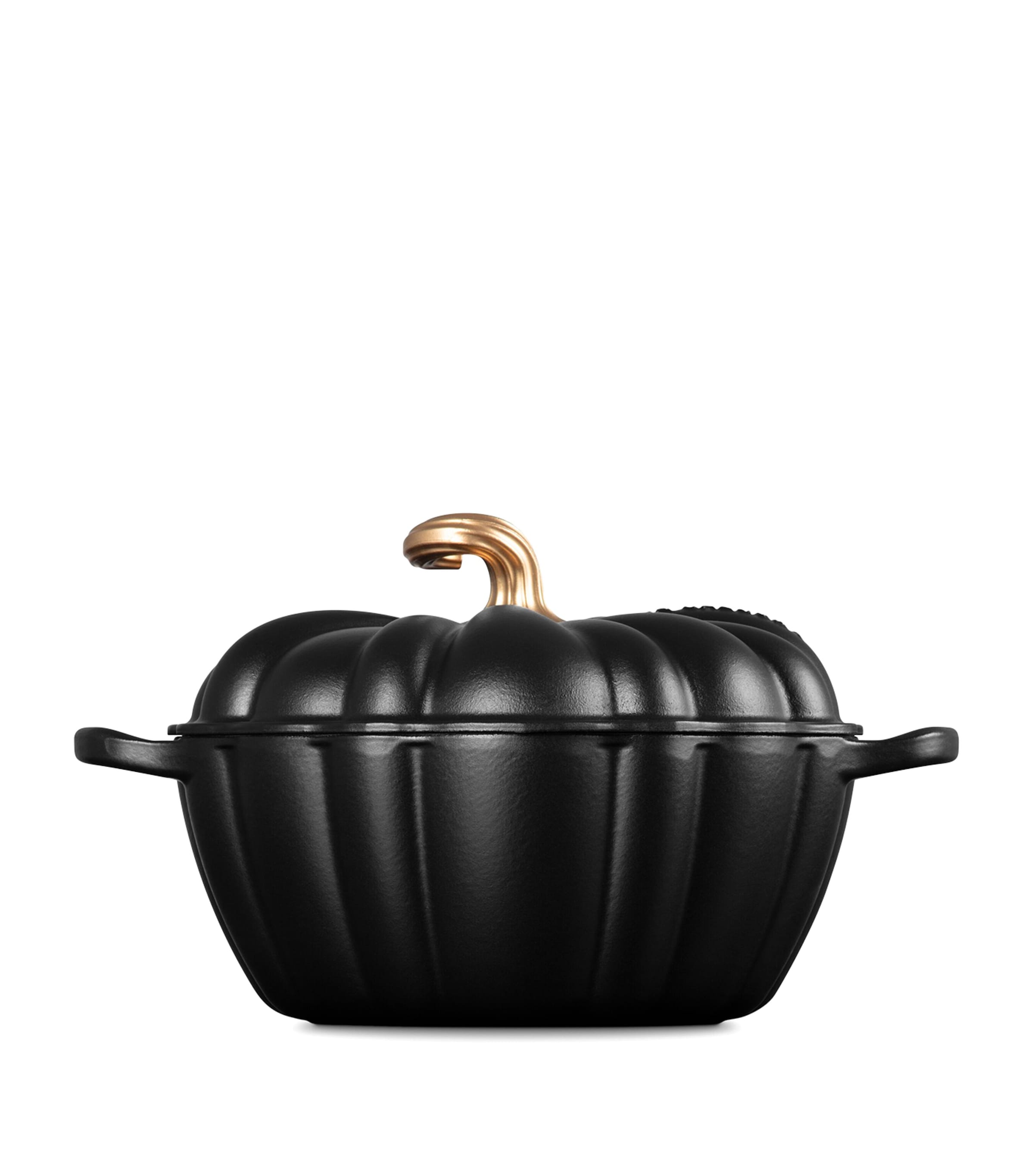 Le Creuset Cast Iron Pumpkin Casserole Dish (24cm) Black Image 3