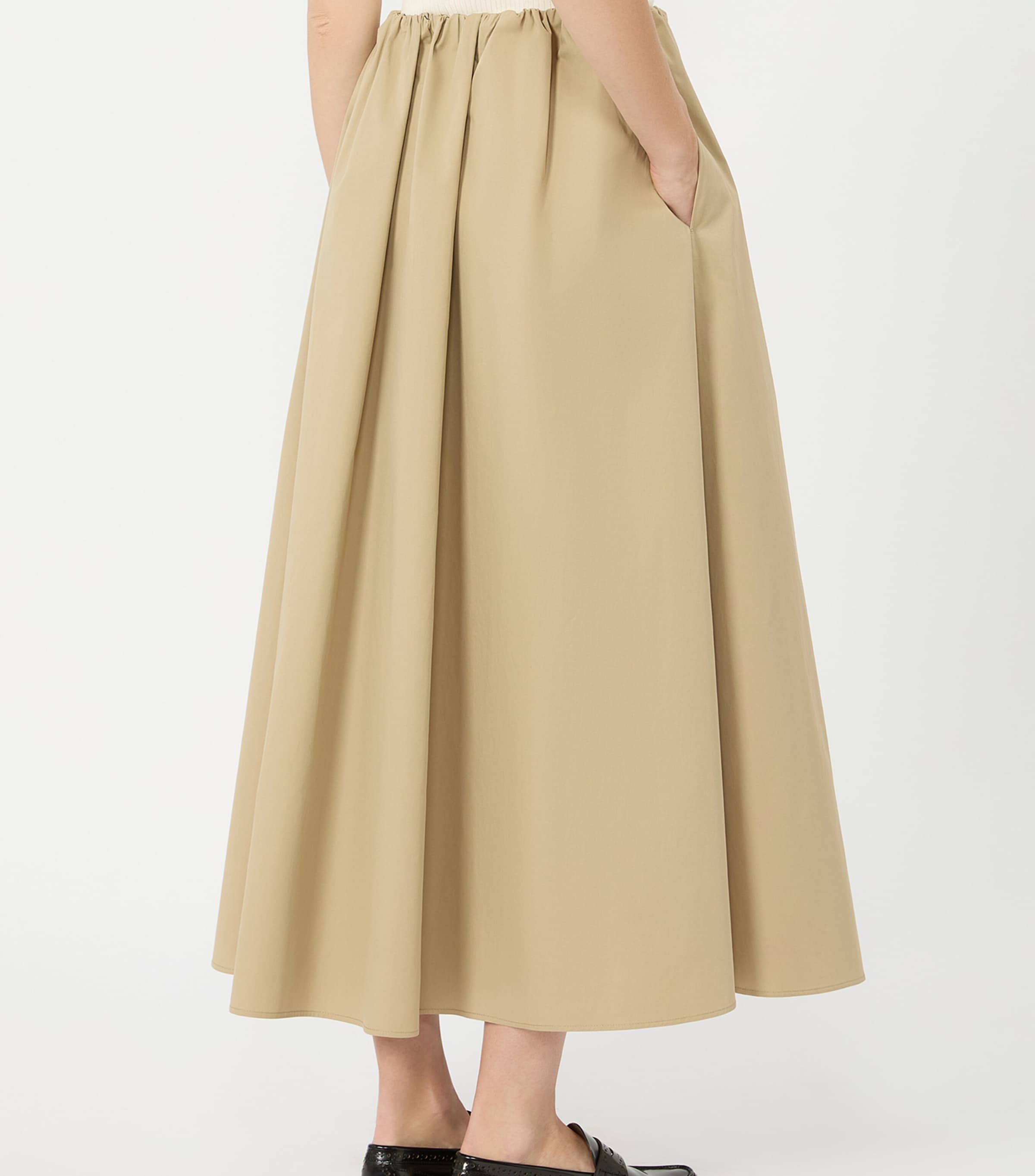 Weekend Max Mara Womens Cotton A-Line Maxi Skirt Beige Image 3