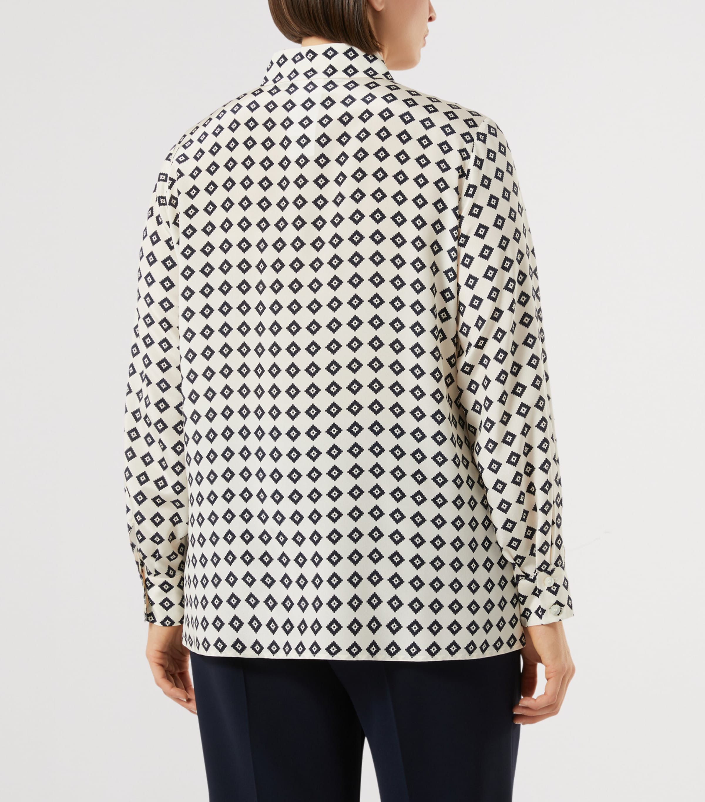 Marina Rinaldi Womens Silk Printed Shirt Ivory Image 4