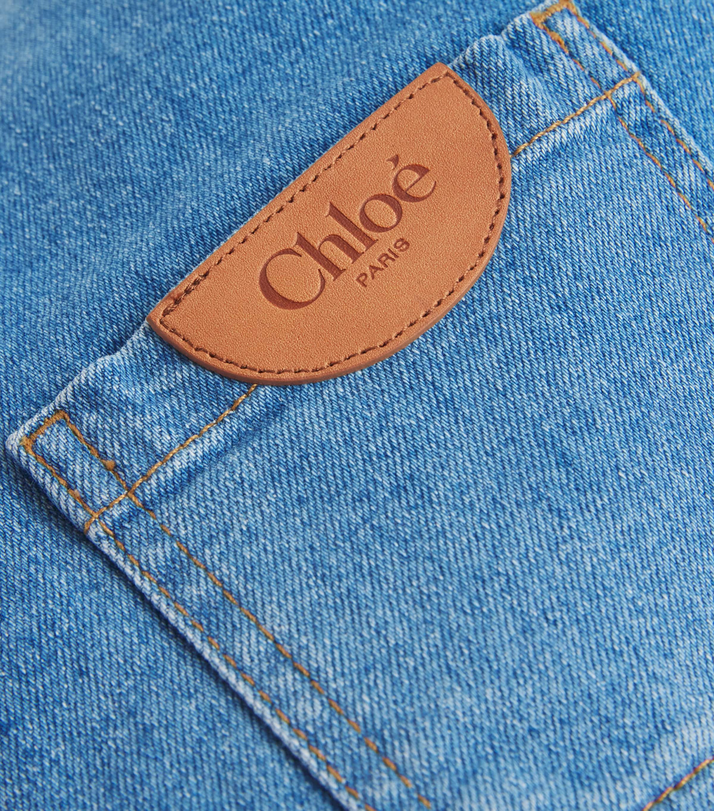 Chloé Kids Denim Sleeveless Dress (4-14 Years) Bleach Image 3