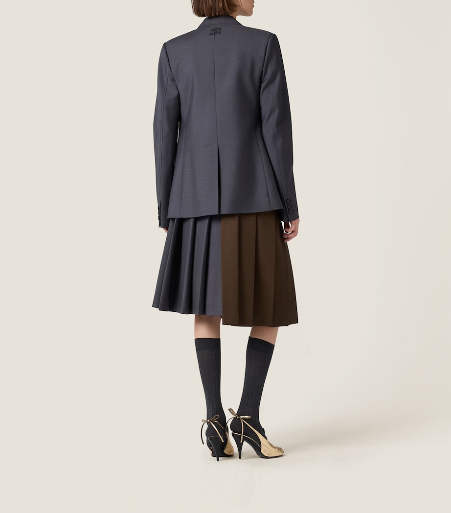 Mohair-Blend Single-Breasted Blazer F063H Image 3