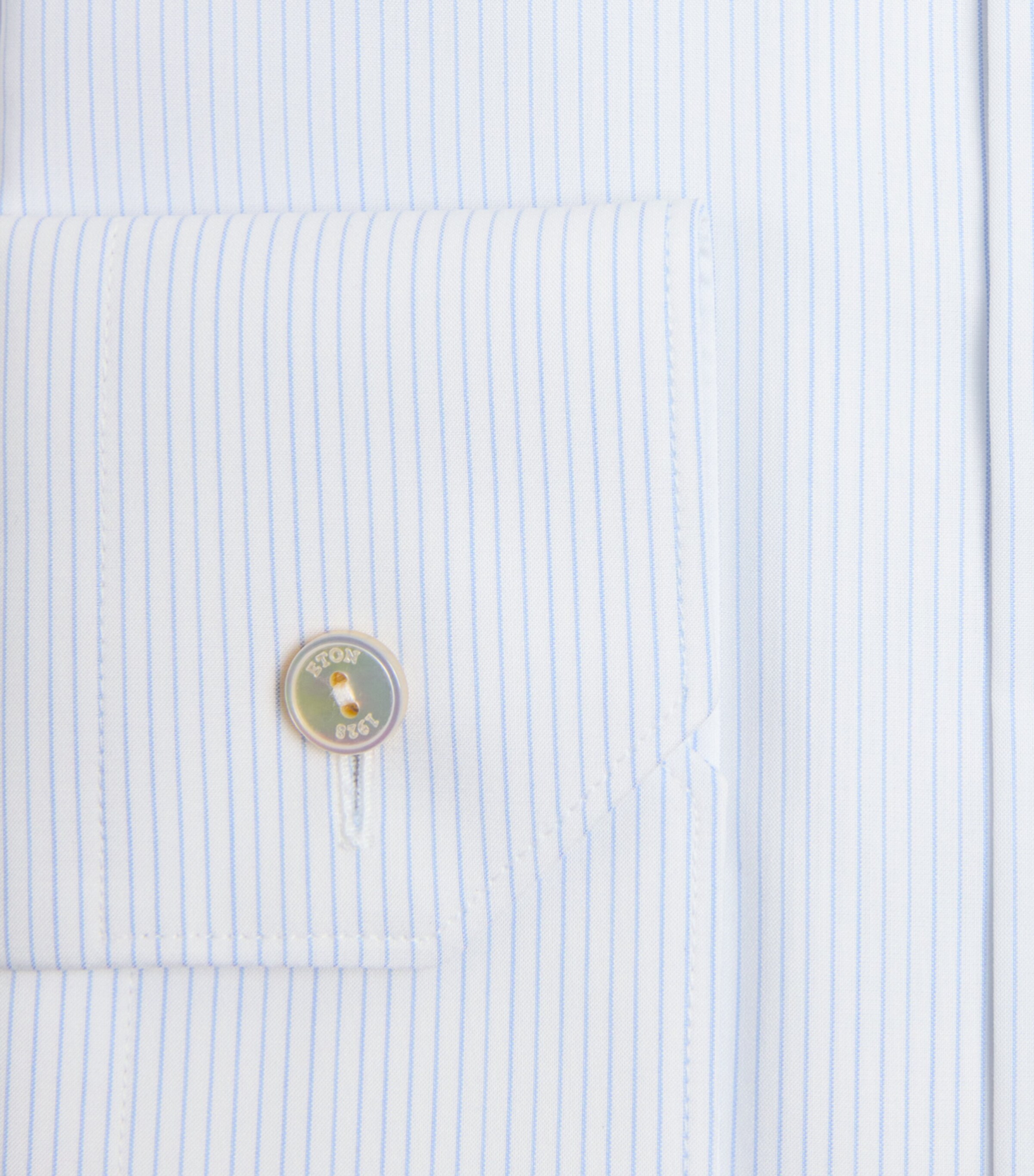 Eton Mens Supima Cotton Stripe Slim Fit Shirt Light Blue Image 6