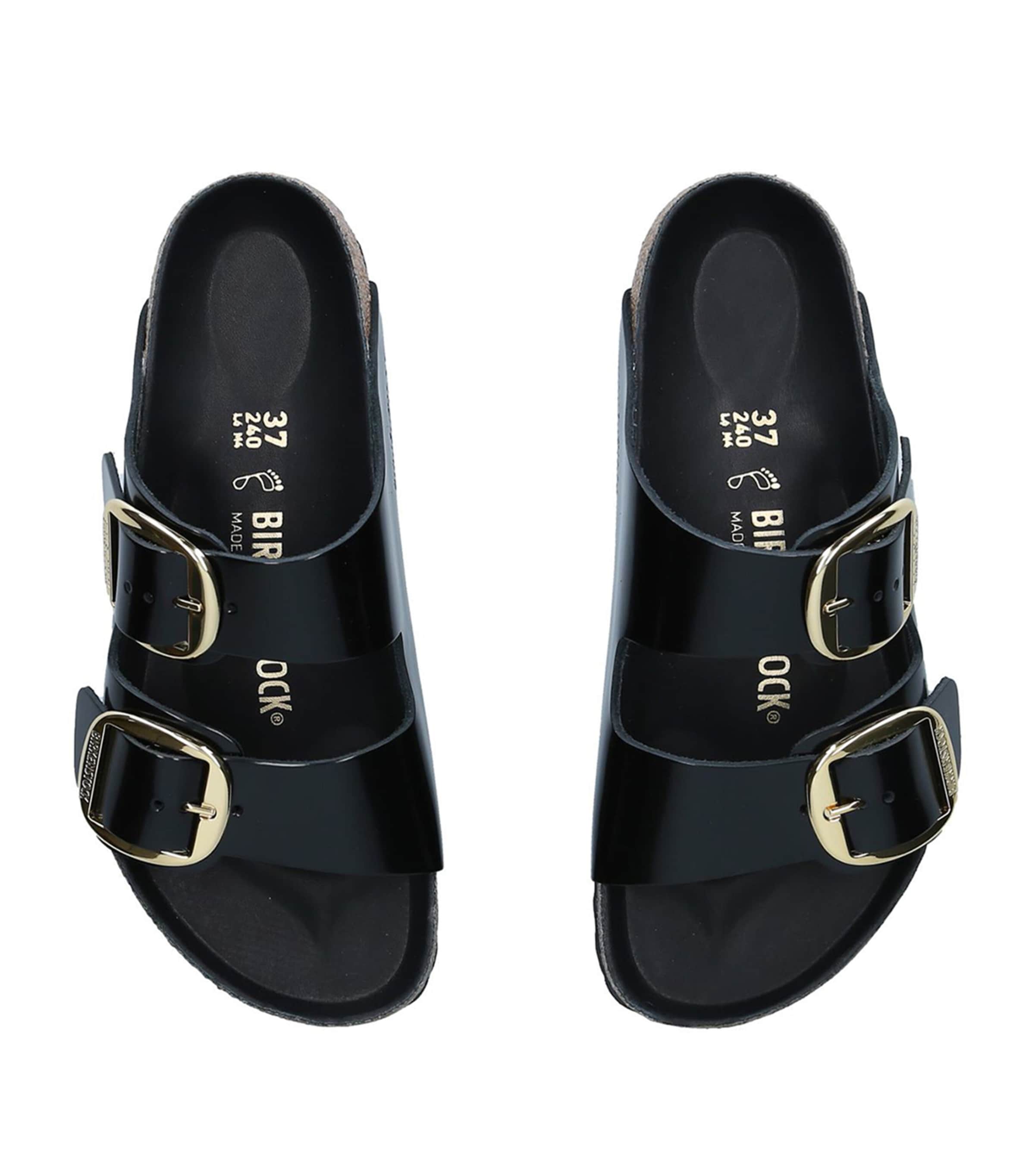 Leather Arizona Big Buckle Sandals BLACK Image 4
