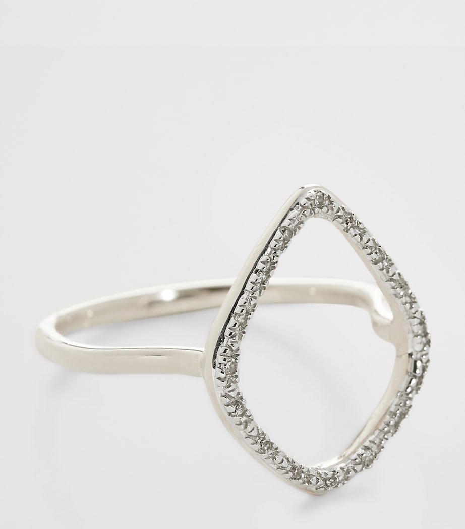 Monica Vinader Sterling Silver and Diamond Riva Kite Ring Sterling Silver Image 2