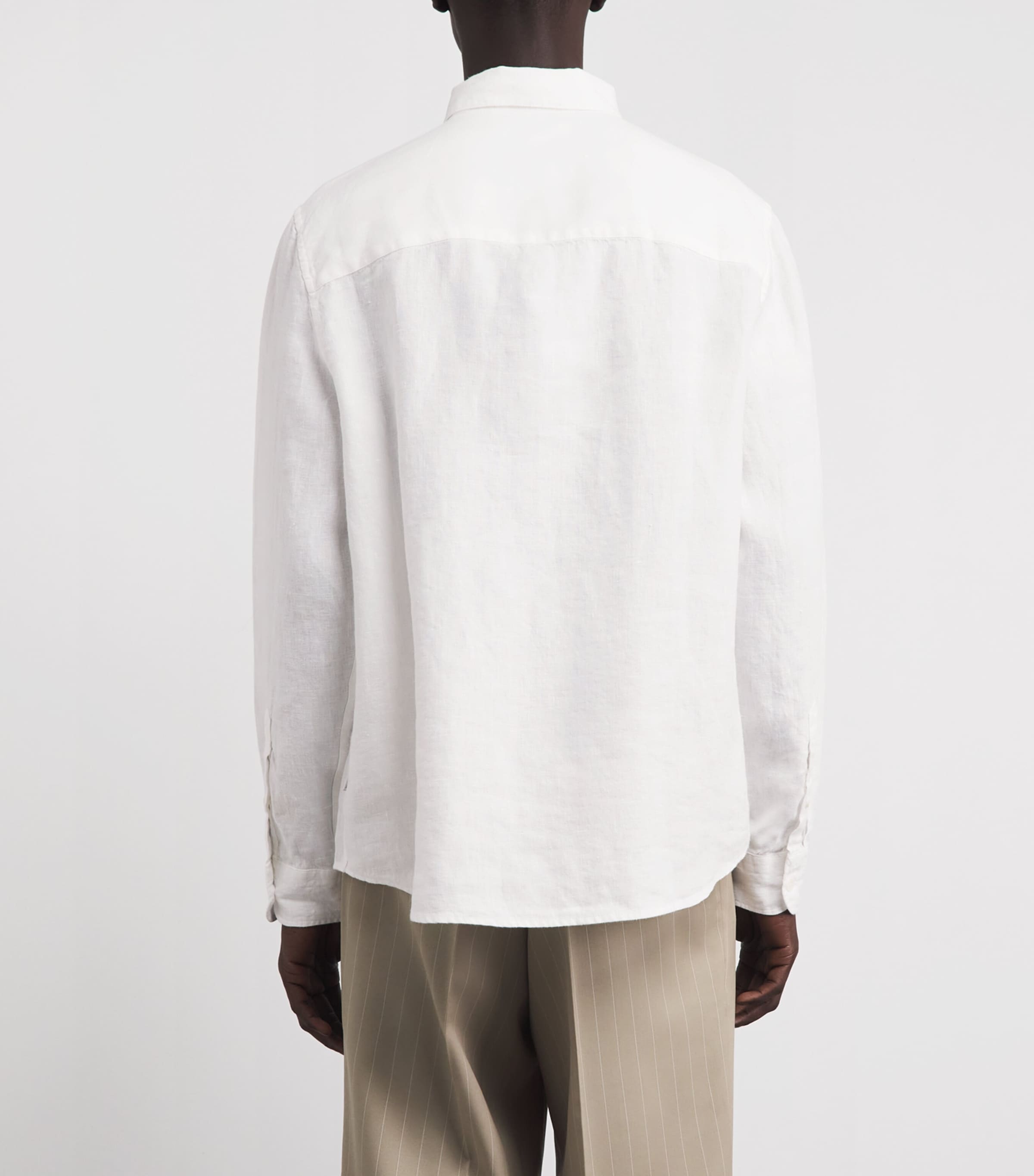 Wax London Mens Linen Dartford Shirt White Image 5
