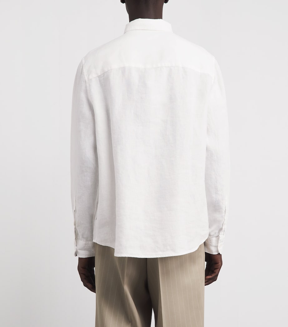 Wax London Mens Linen Dartford Shirt White Image 5