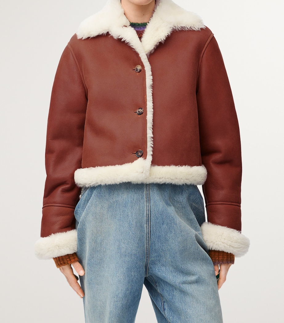 Shearling Jacket WHITE/BROWN Image 3