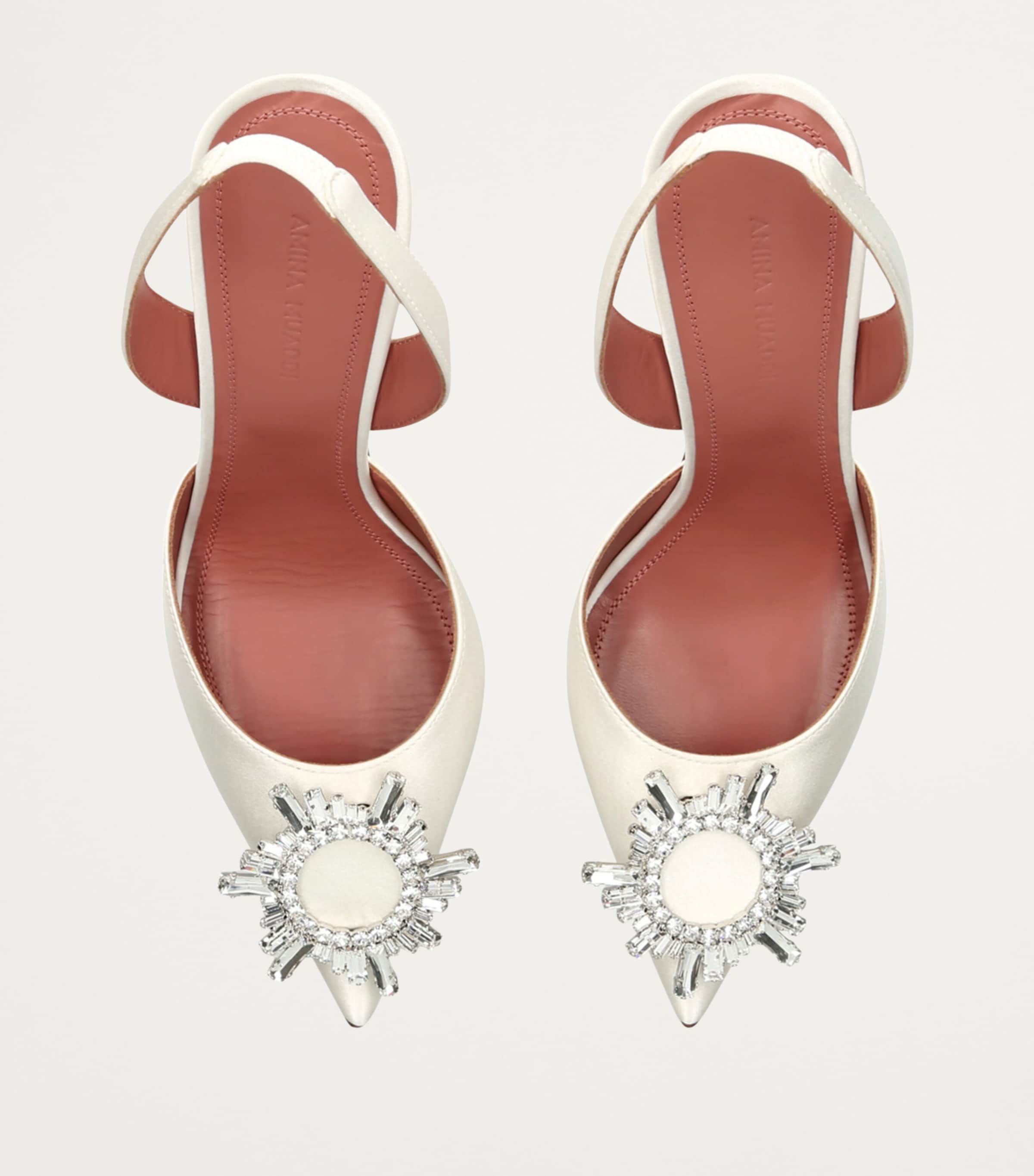 Satin Begum Slingback Pumps 95 WHITE Image 6