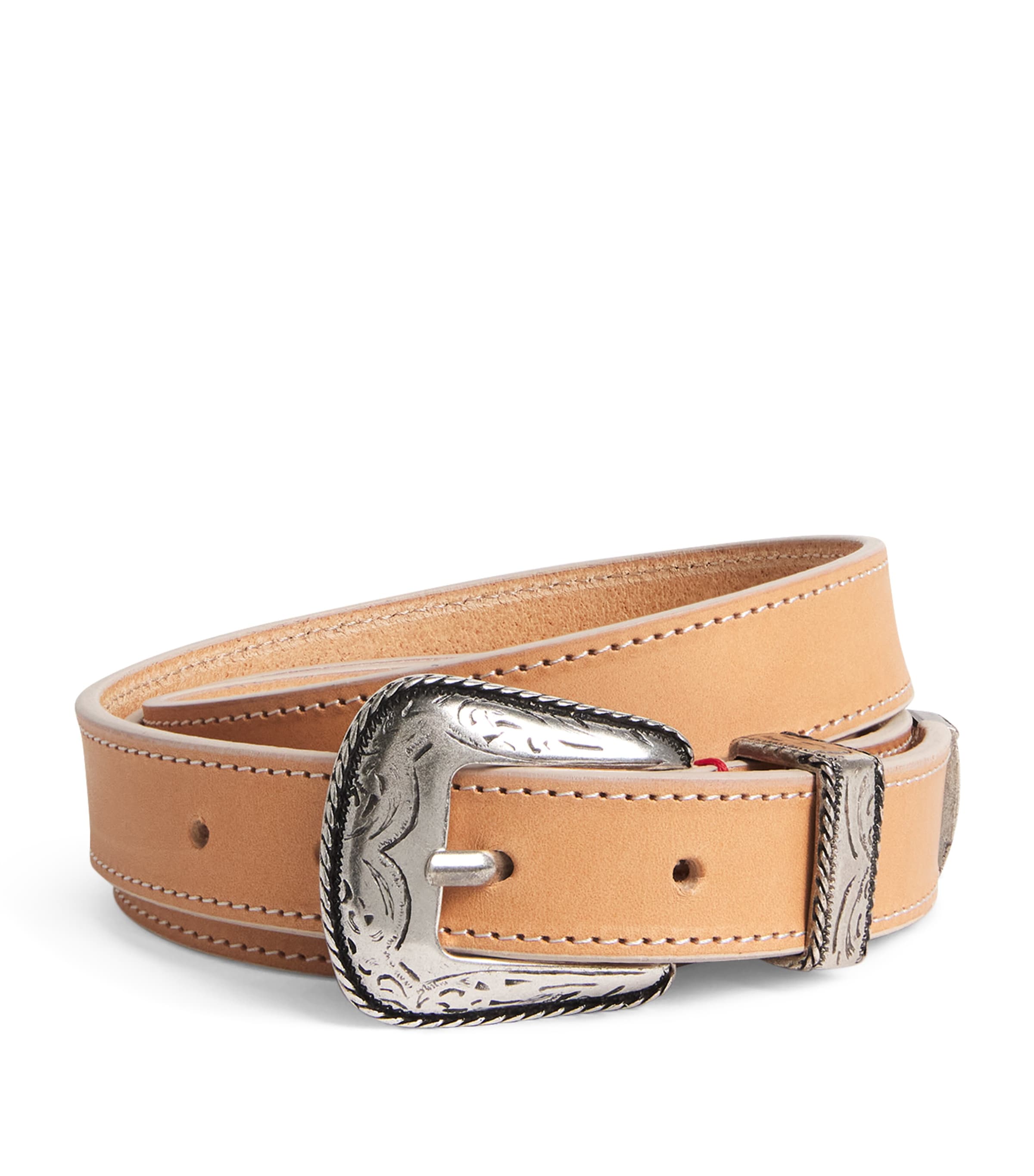 Eleventy Nubuck Leather Belt In Brown