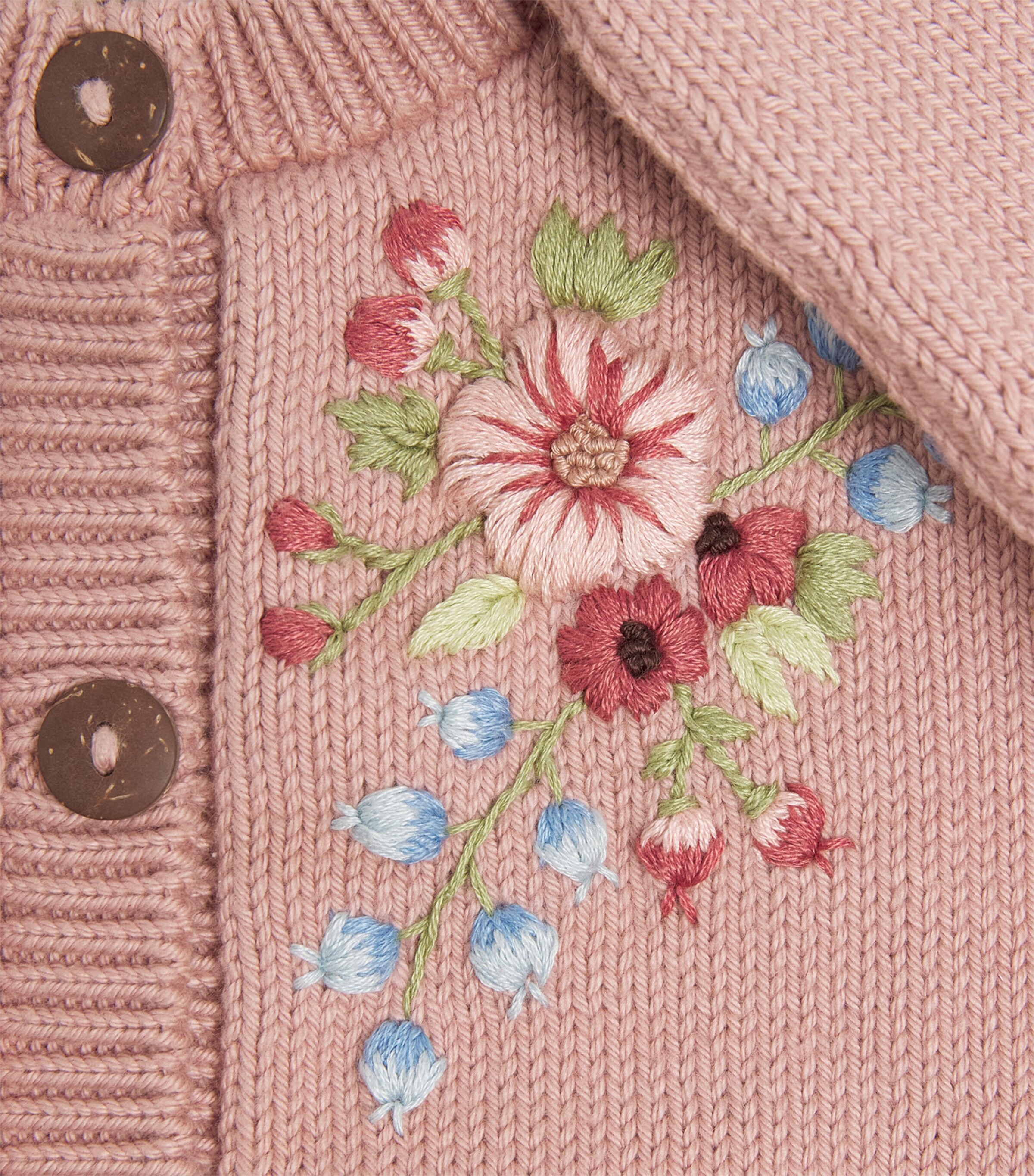 Shirley Bredal Cotton Embroidered Midsummer Cardigan (12 Months - 4 Years) D Dahlia Image 3