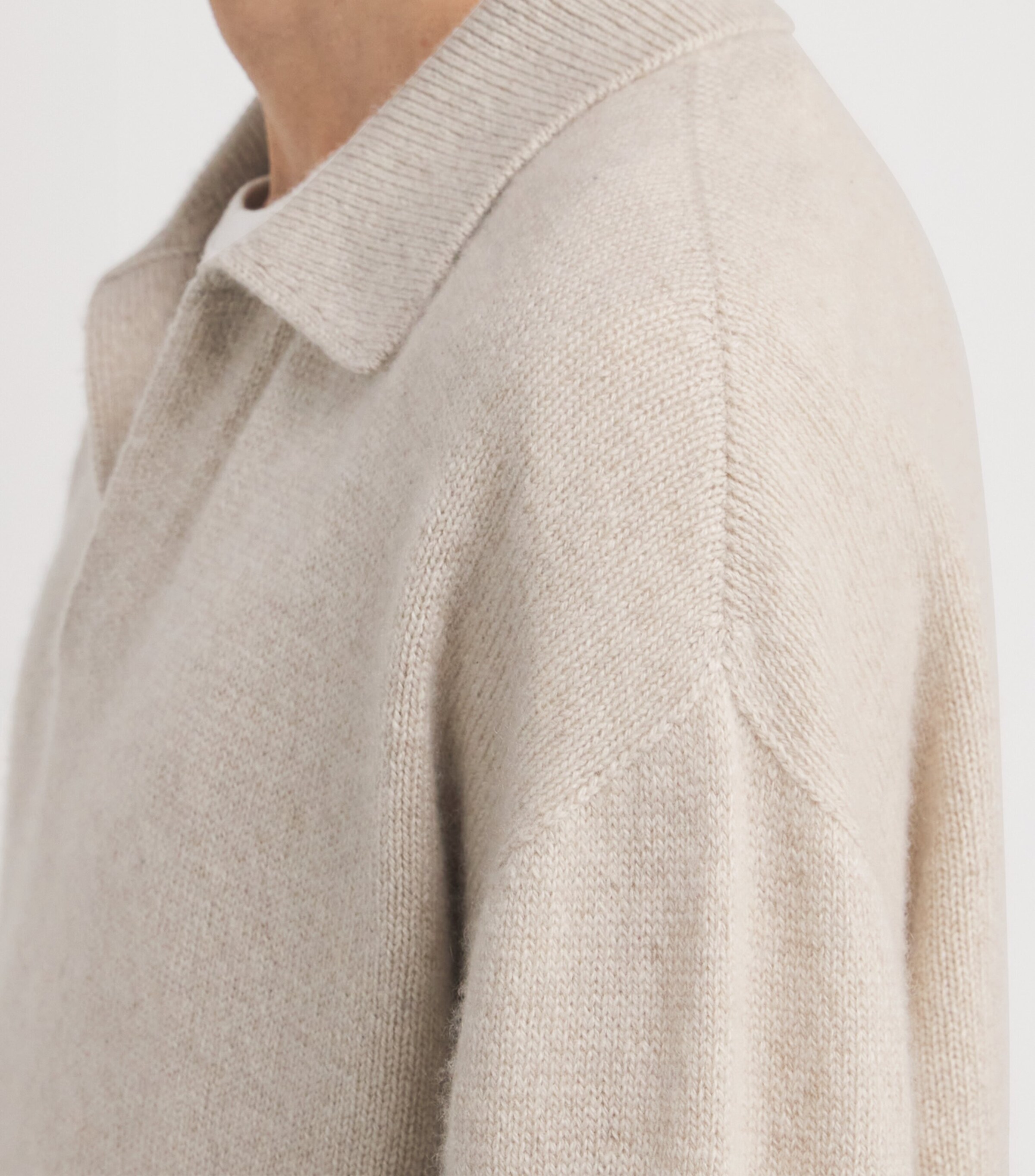 Leach Cashmere Polo Sweater FOG Image 5