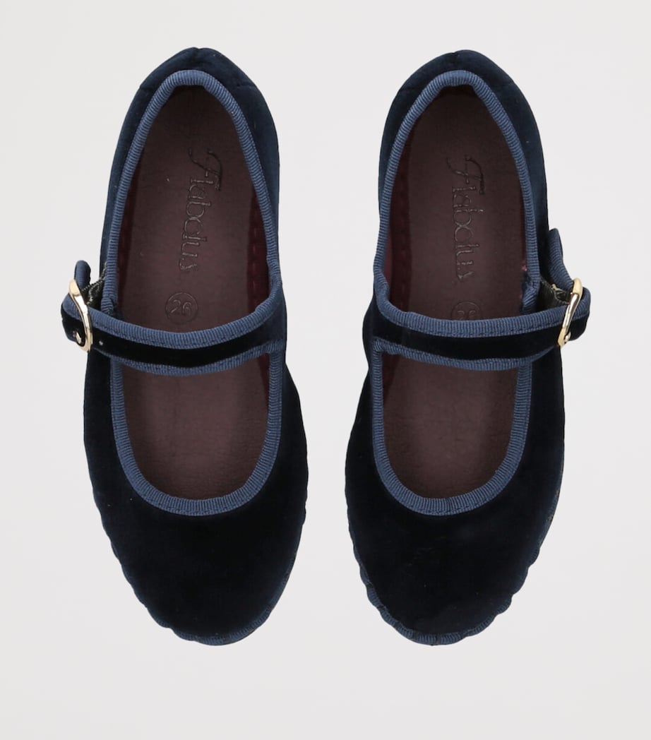 Flabelus Velvet Molly Mary Janes Blue/dark Image 4