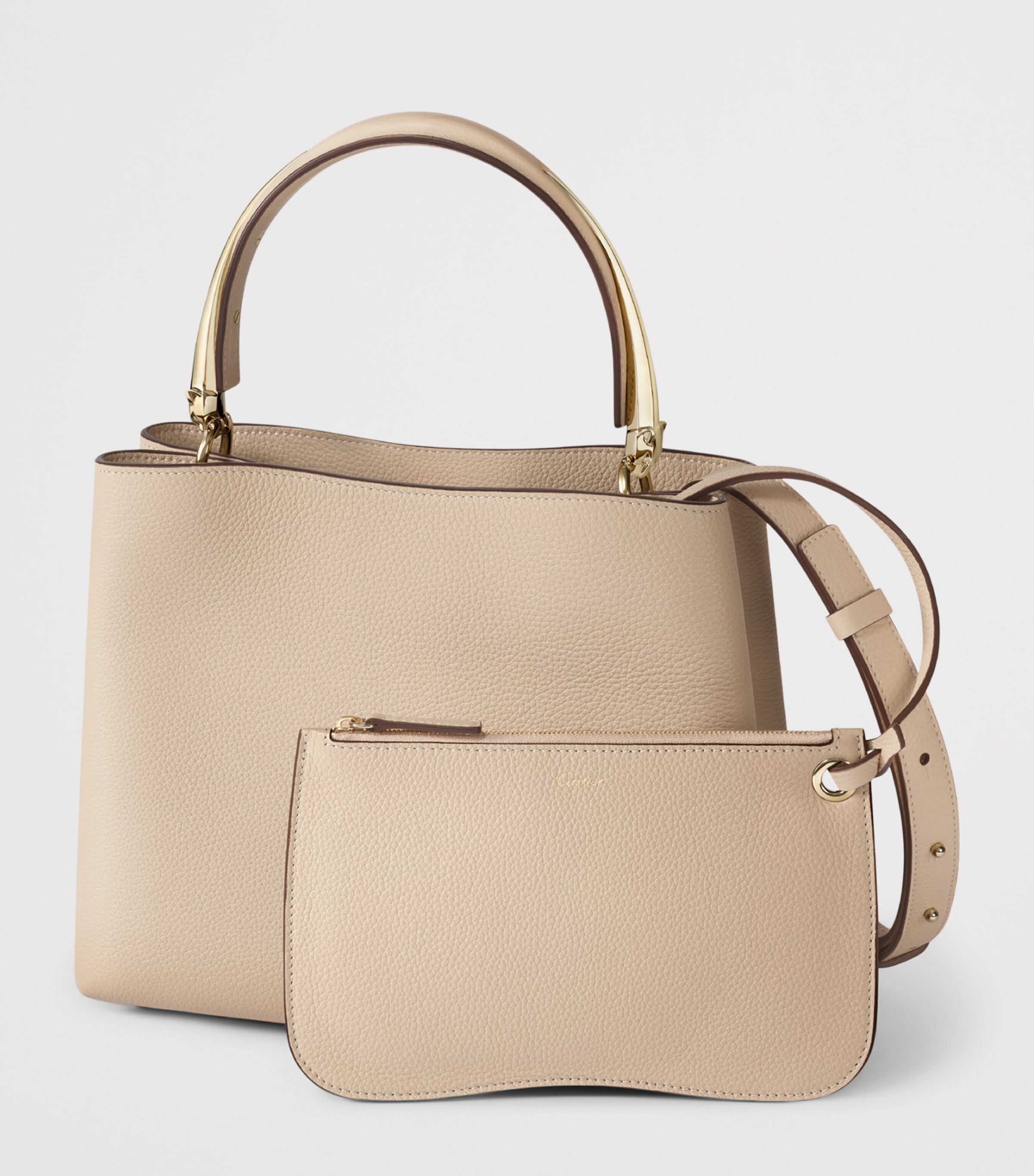Cartier Leather Panthère de Cartier Double Top-Handle Bag Cord Beige Image 3