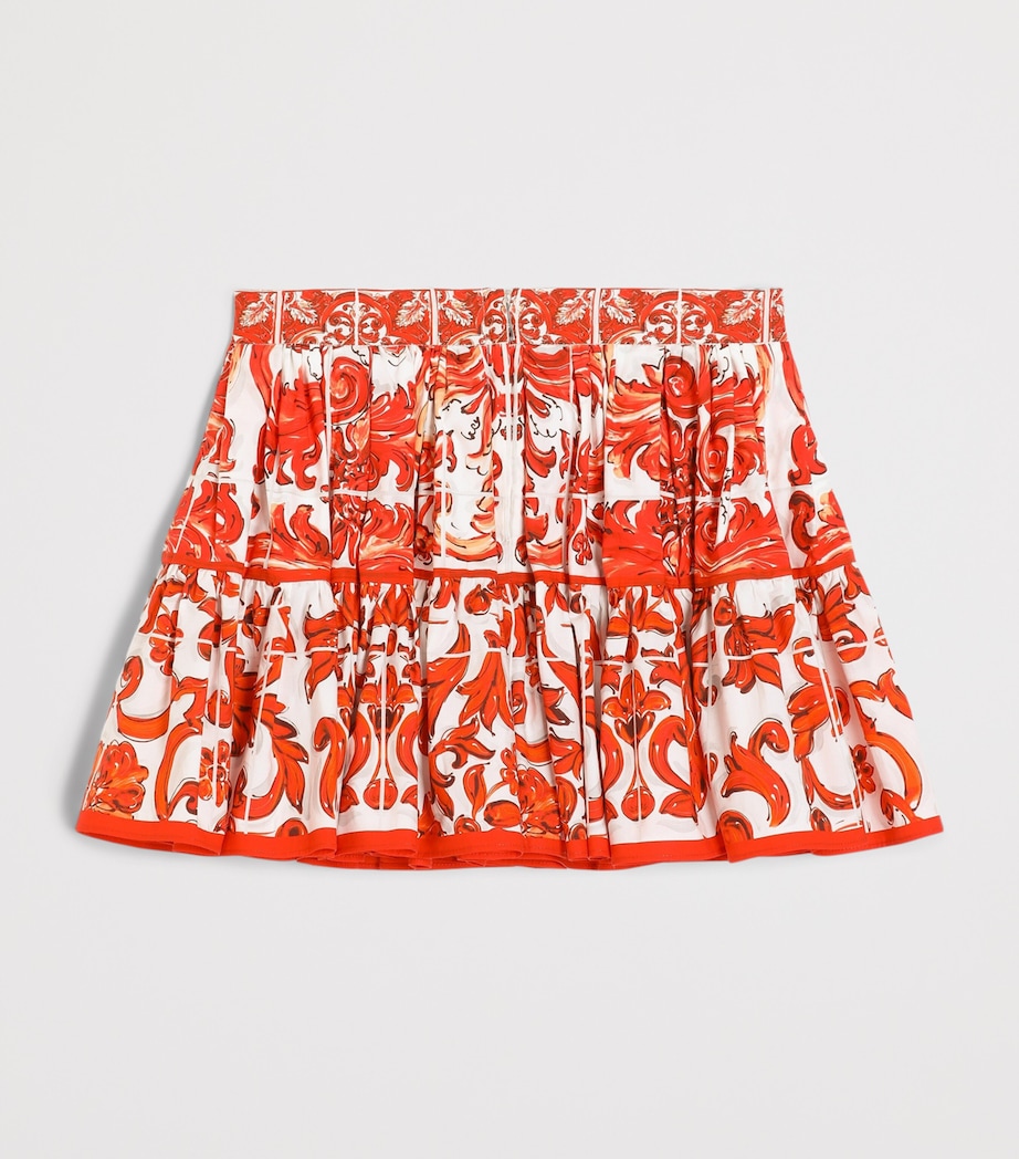Dolce&Gabbana Kids Cotton Majolica Print Skirt (8-12+ Years) Mix Maiolica L Image 2