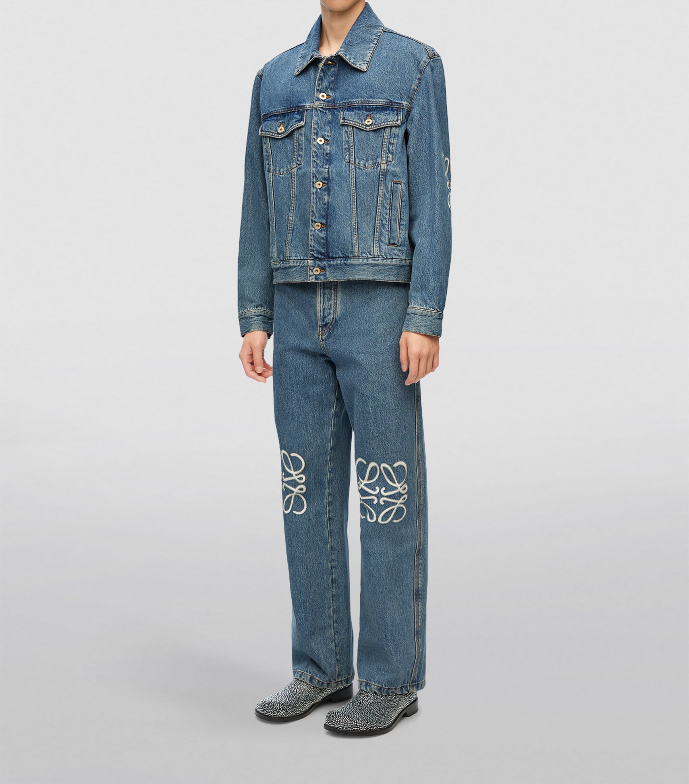 Anagram Patch Denim Jacket MID BLUE DENIM Image 2