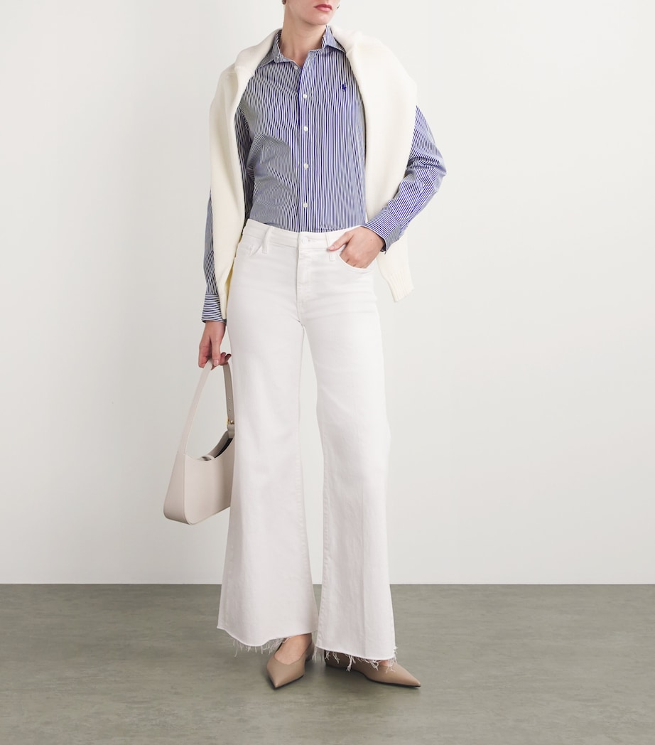 Cotton Stripe Shirt 1322 WHITE/FALLROYAL Image 2