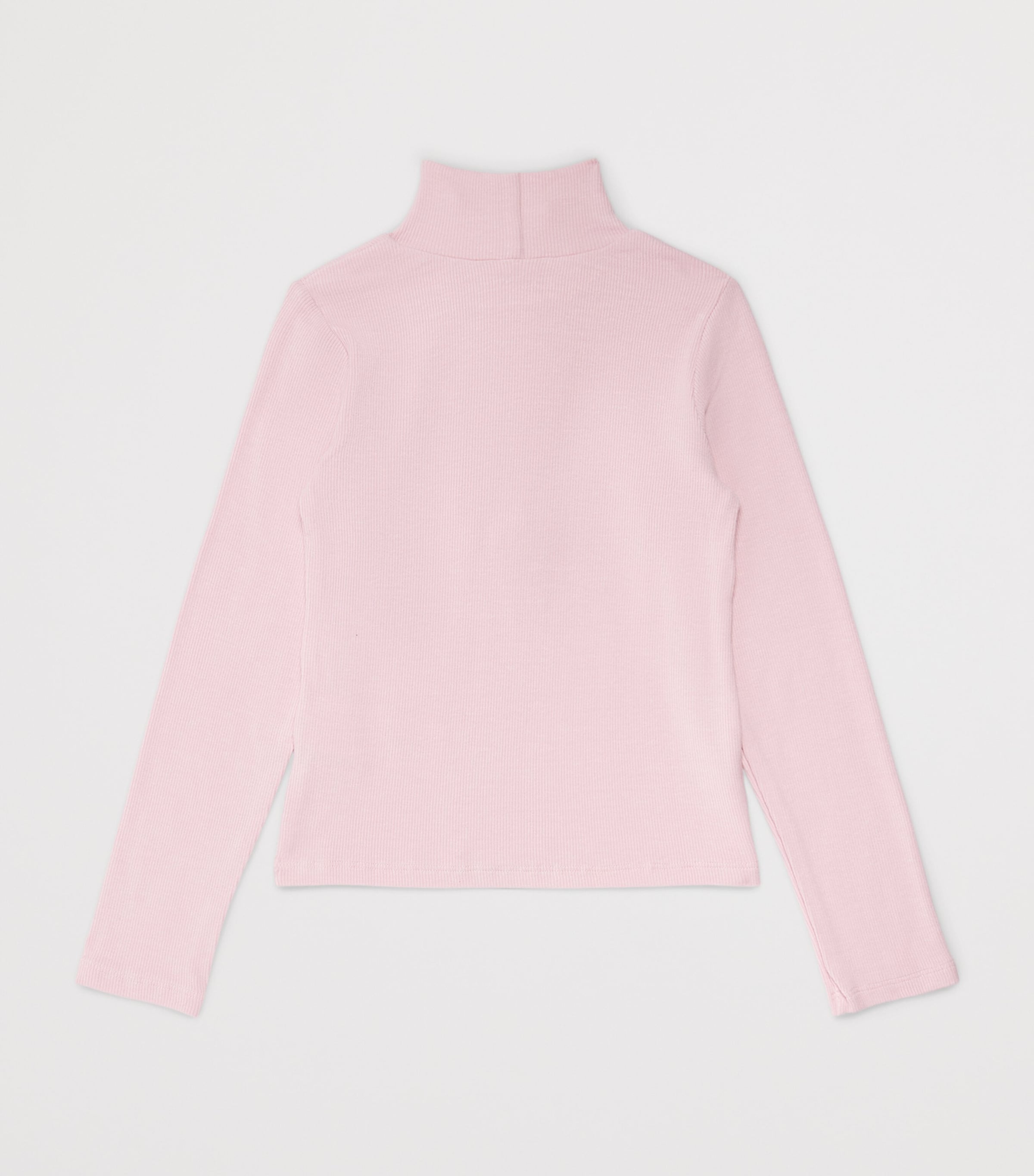 Monnalisa Ribbed Ruffle Rollneck Top (2-12 Years) Lotus Image 2