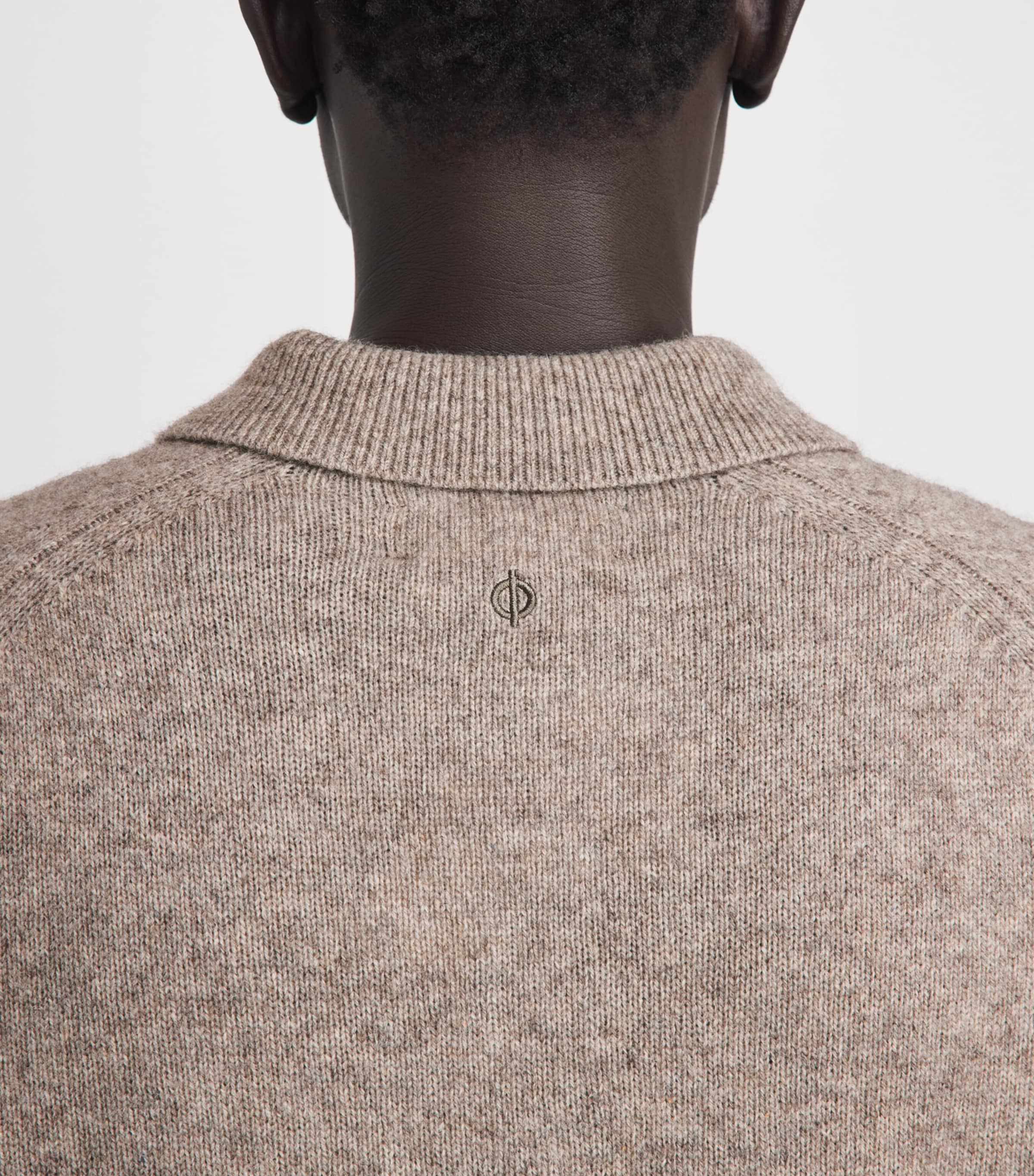 Samsøe Samsøe Mens Yak Safrans Polo Sweater Lead Gray Mel. Image 3