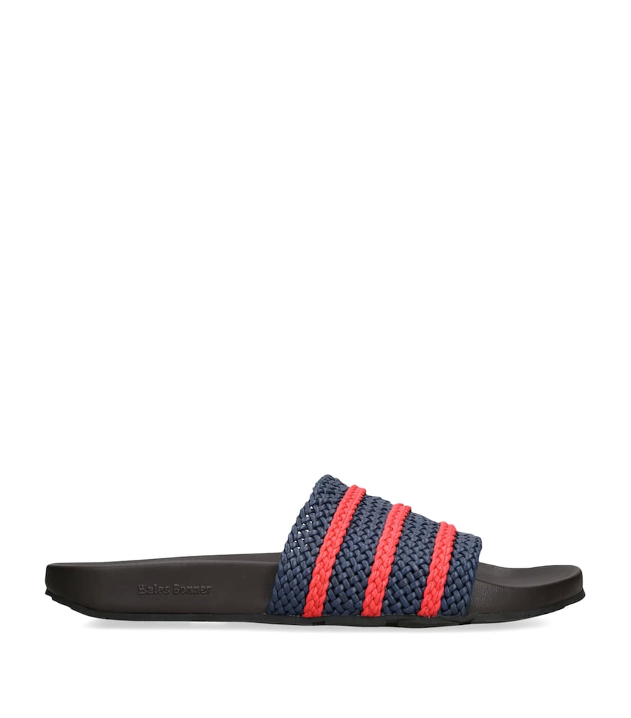 adidas x Wales Bonner Leather Adilette Slides NAVY Image 1