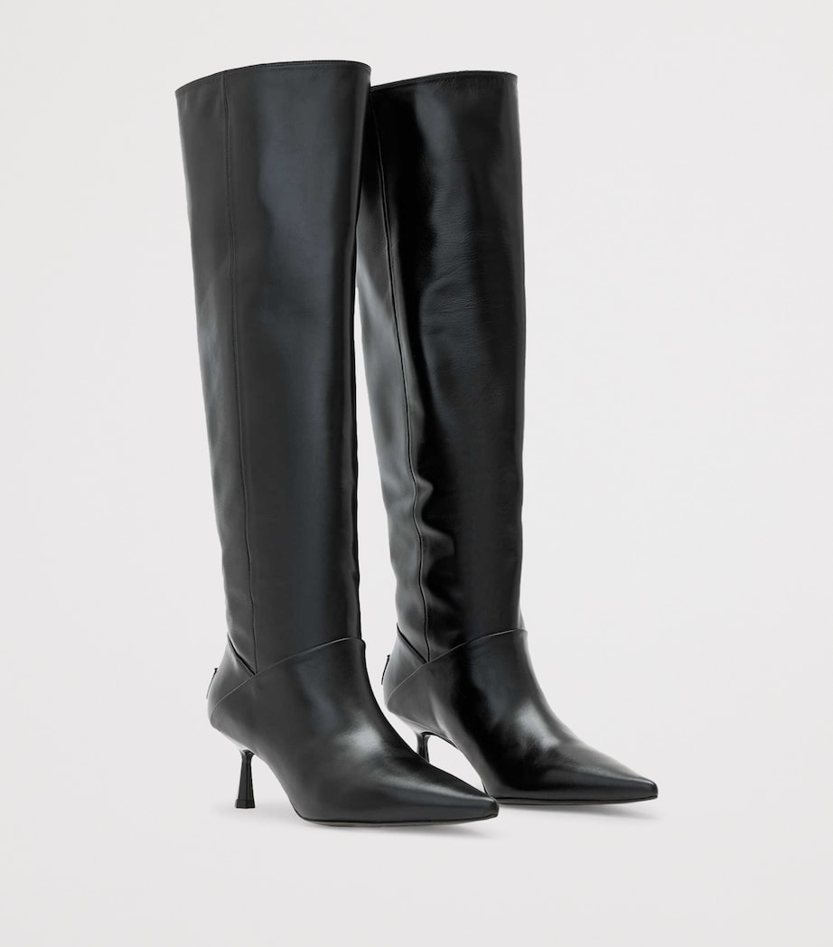 Leather Odyssey Knee-High Boots BLACK Image 4